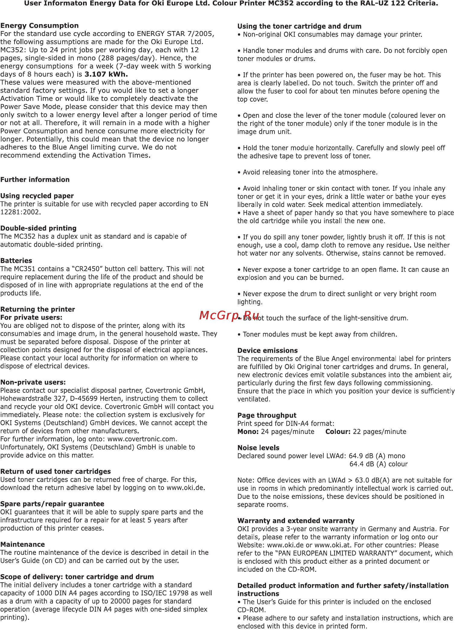 OKI MC352dn [4/4] Mc352 english page2