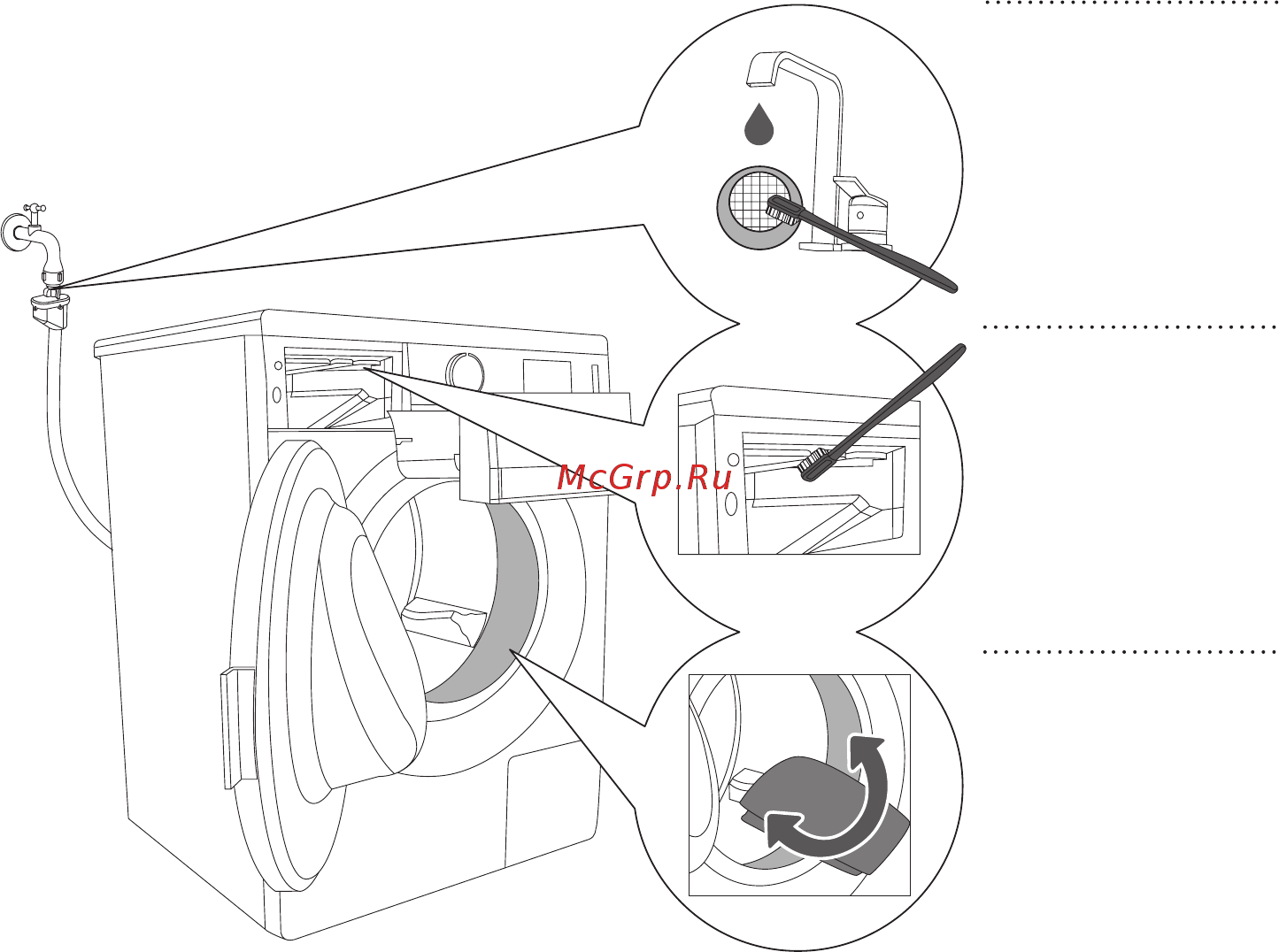 Gorenje WS60SY2B [30/44] Очистка отсека дозатора фильтра заливного