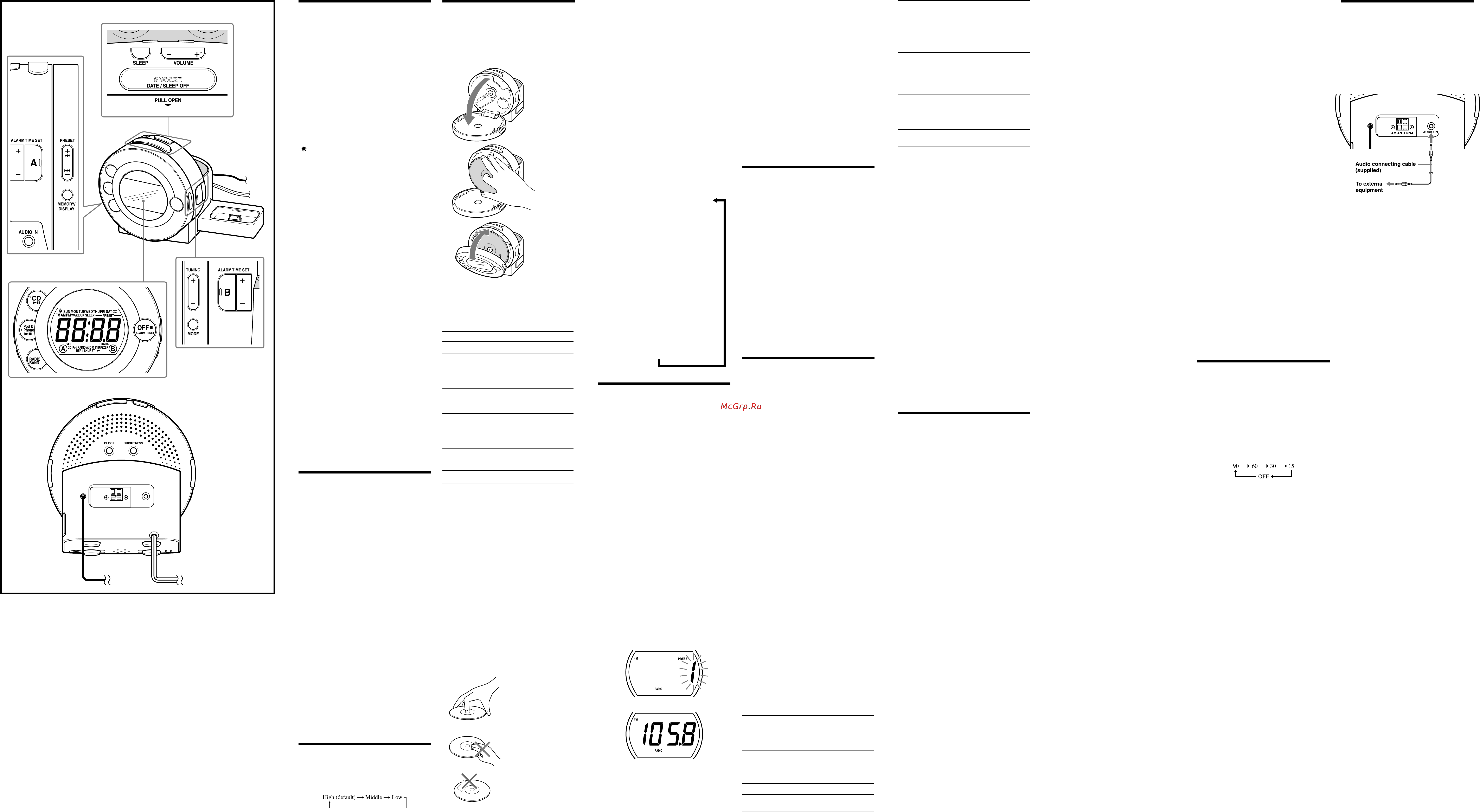 Sony ICF-CD3IP [2/2] Press alarm time set a or b to turn off the alarm a or b indicator from the display