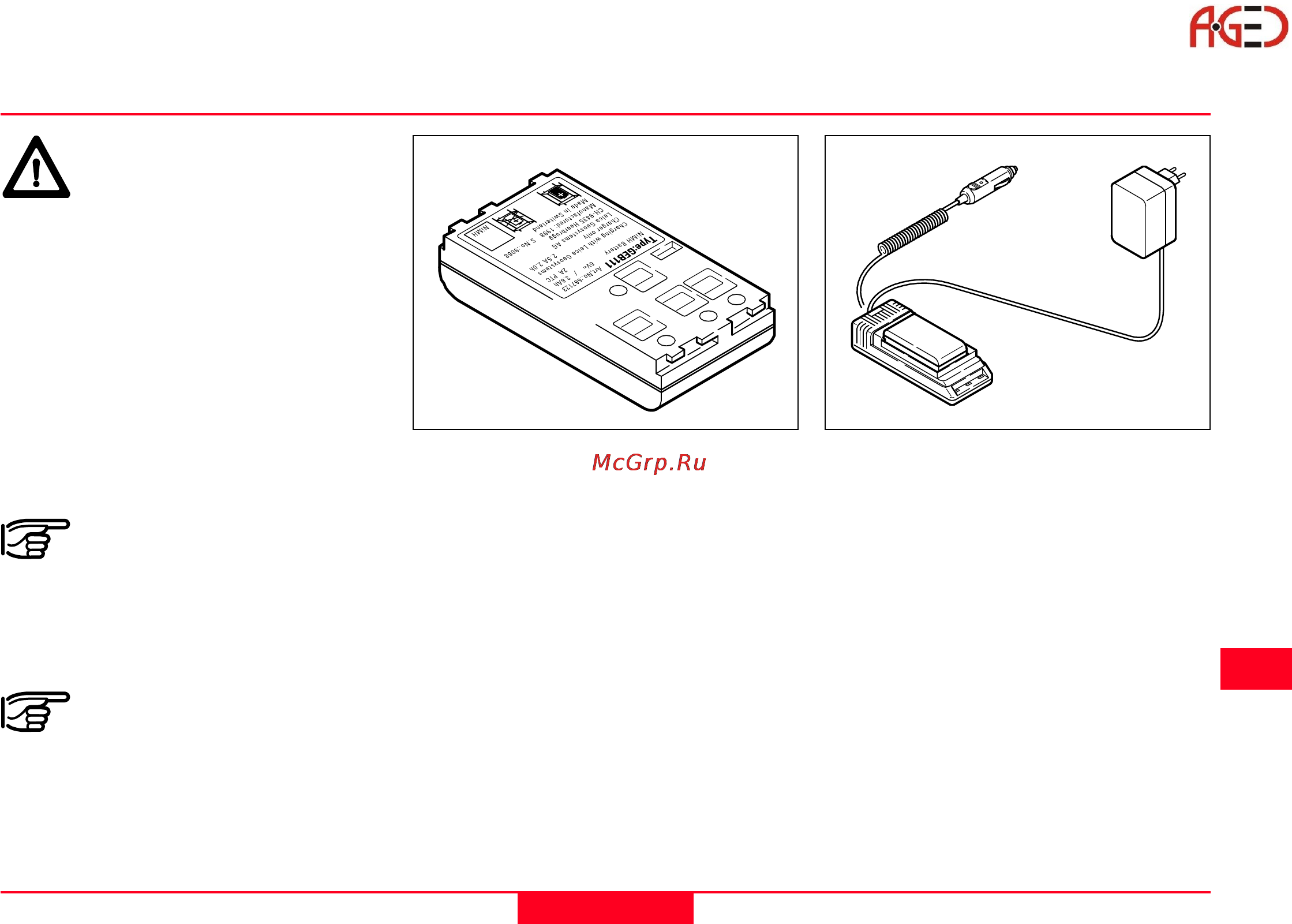 Leica TCR 307 [113/128] Зарядка аккумуляторных батарей