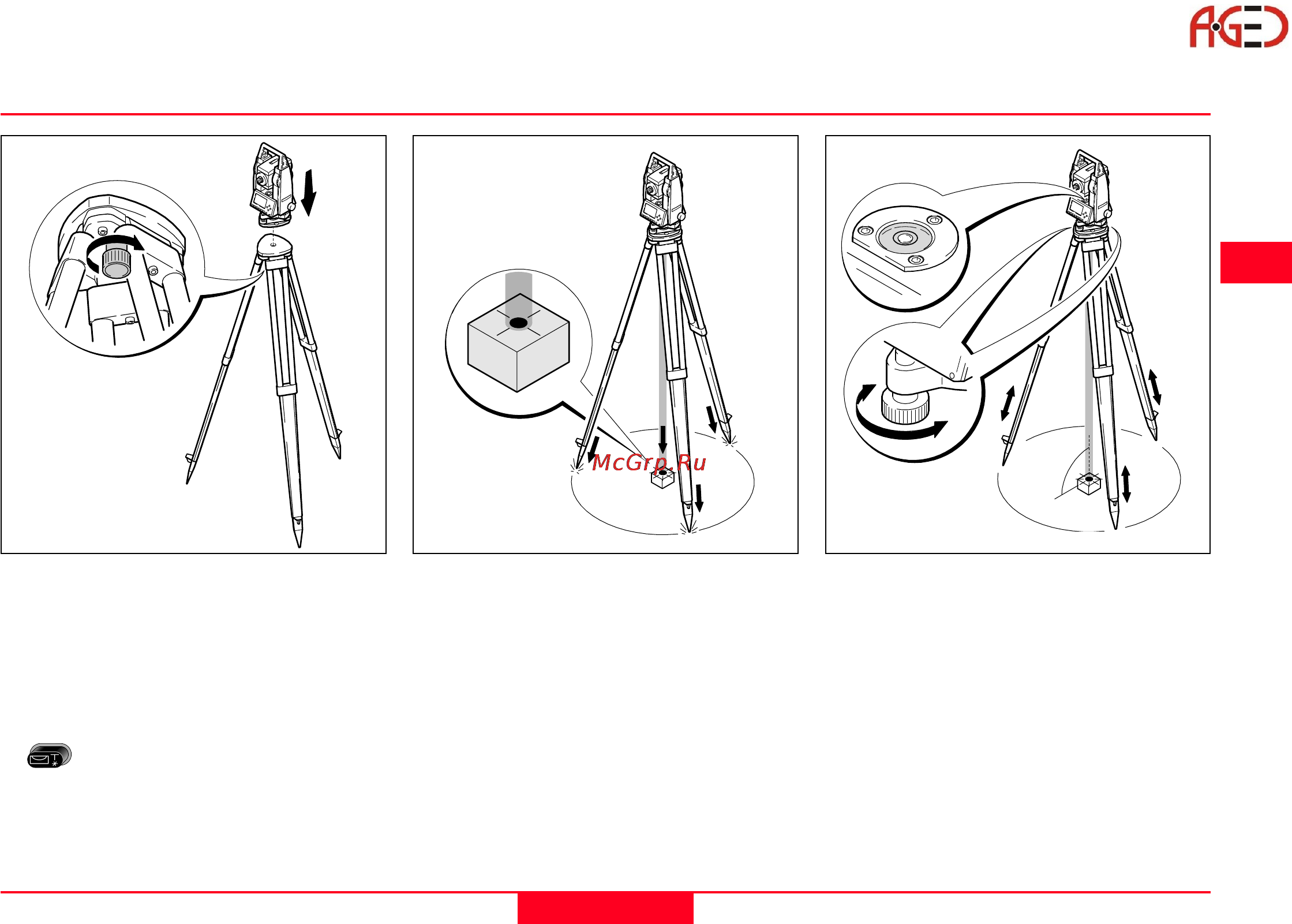 Leica TCR 303 [21/128] Центрирование с помощью лазерного отвеса грубое горизонтирование