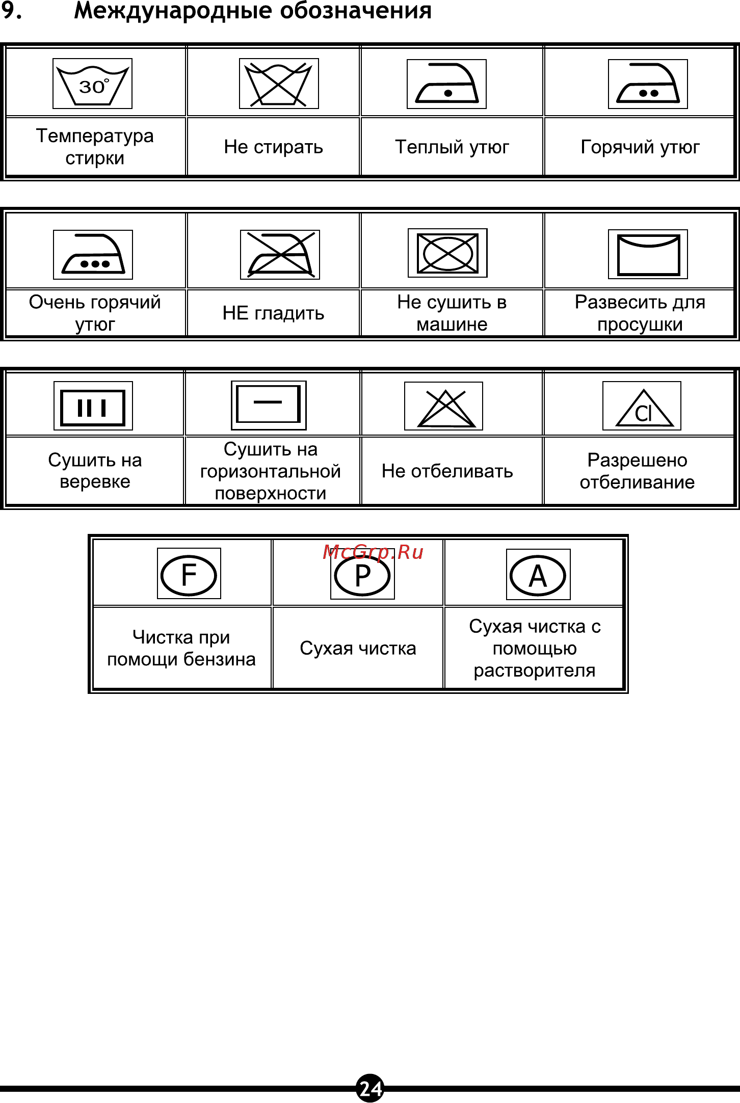Vestel WMO 1041 LE [26/28] Международные обозначения