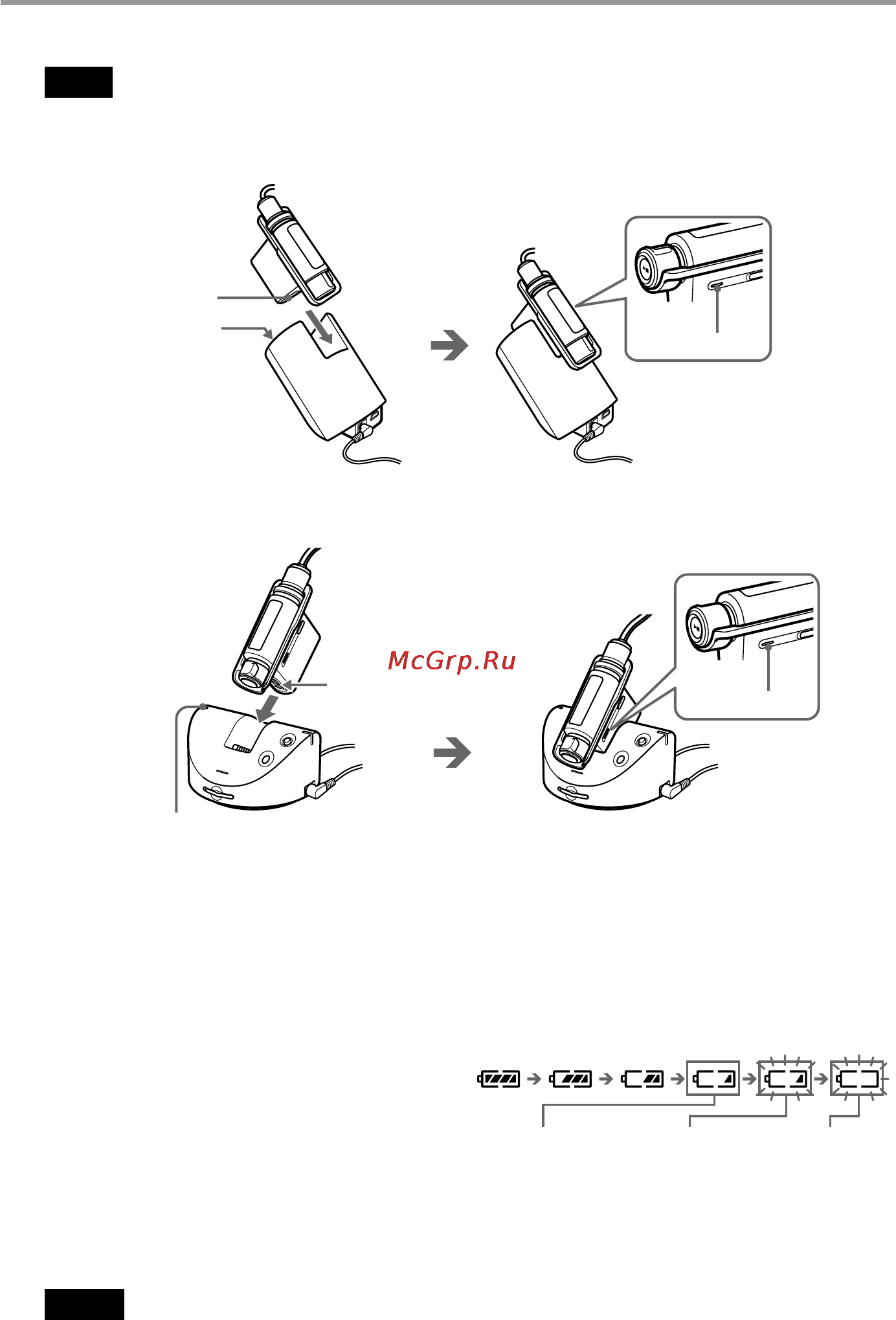 Sony NW-MS77DR [12/64] Attach your network walkman to the supplied usb cradle or the recording usb cradle