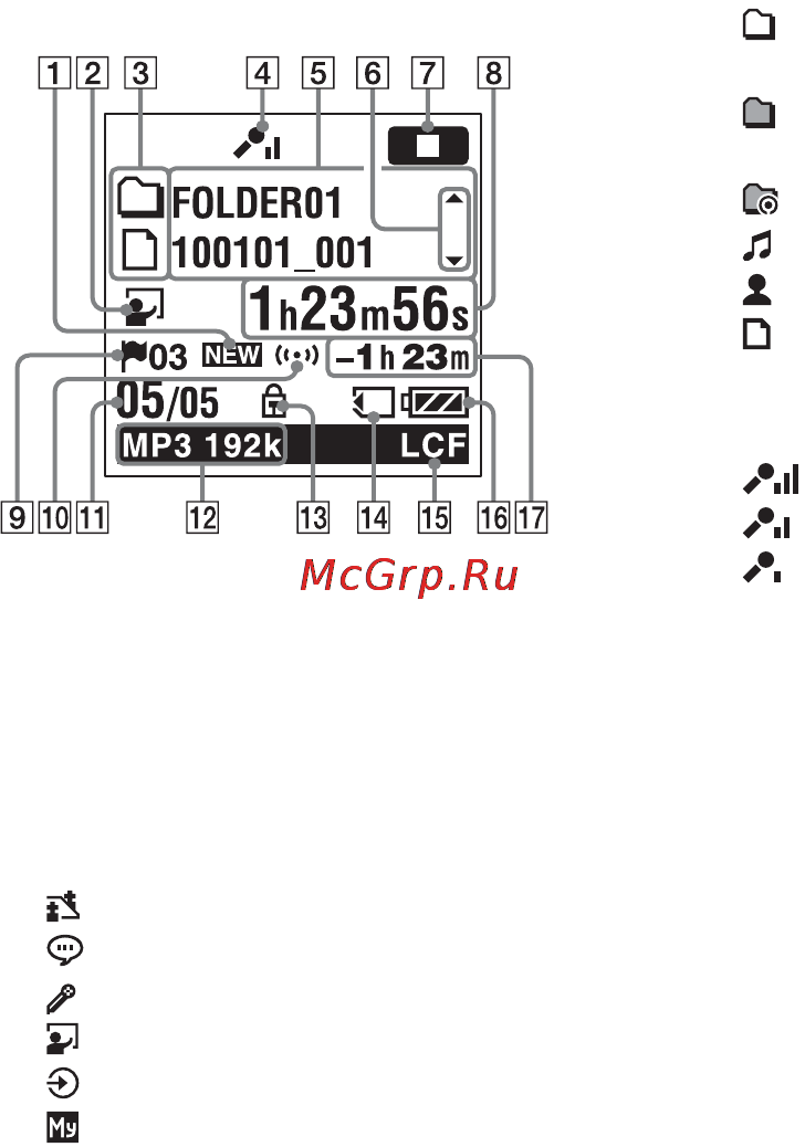 Sony ICDUX512R.CE7 Red [164/174] Окошко дисплея
