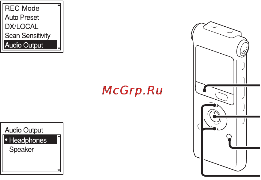 Sony ICD-UX300 4Gb Black [64/136] Установка чувствительности ресивера при прослушивании fm радио