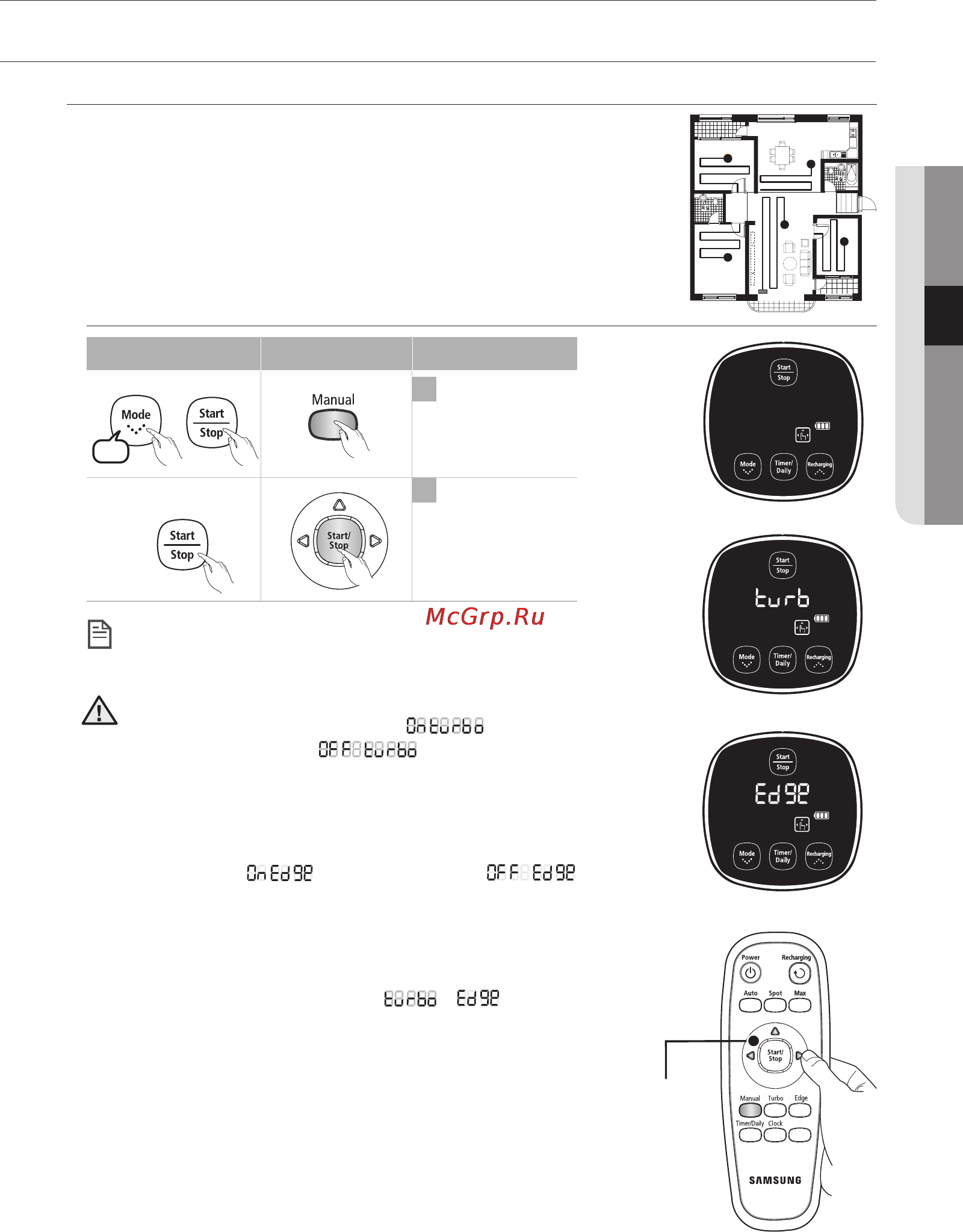 Samsung SR8895 [129/148] Шаңсорғышты іске қосу