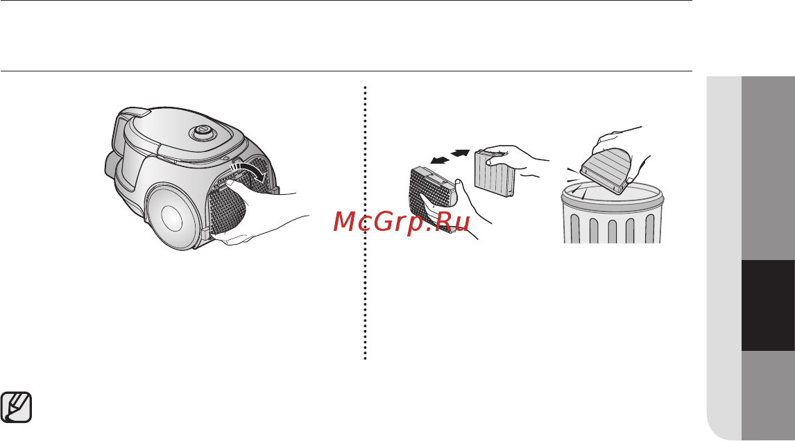 Samsung VCMA18AV [75/80] Nasadkalar va filtrdan foydalanish va ularni ehtiyot qilish