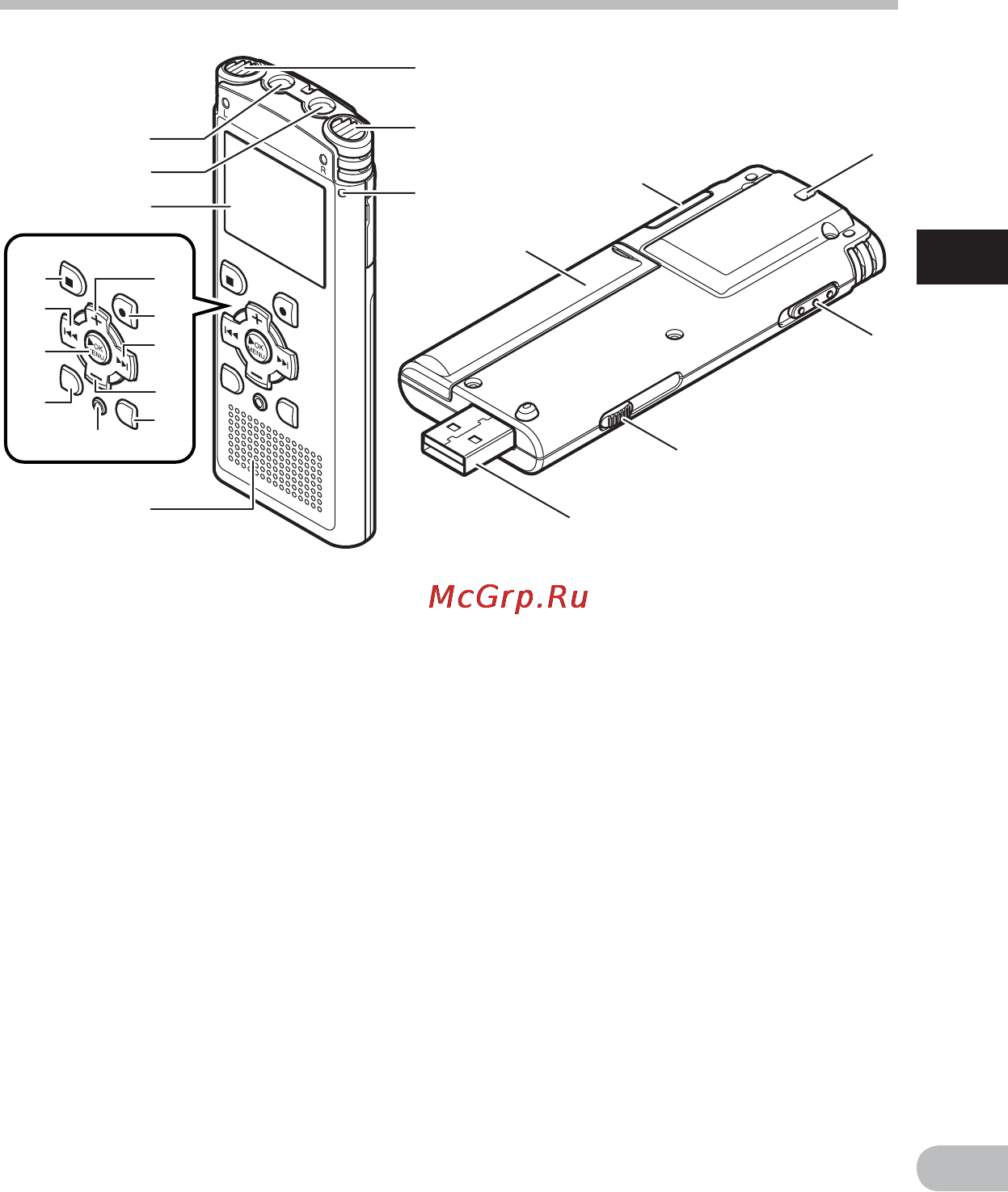 Olympus WS-650S Silver [7/92] Названия составных частей