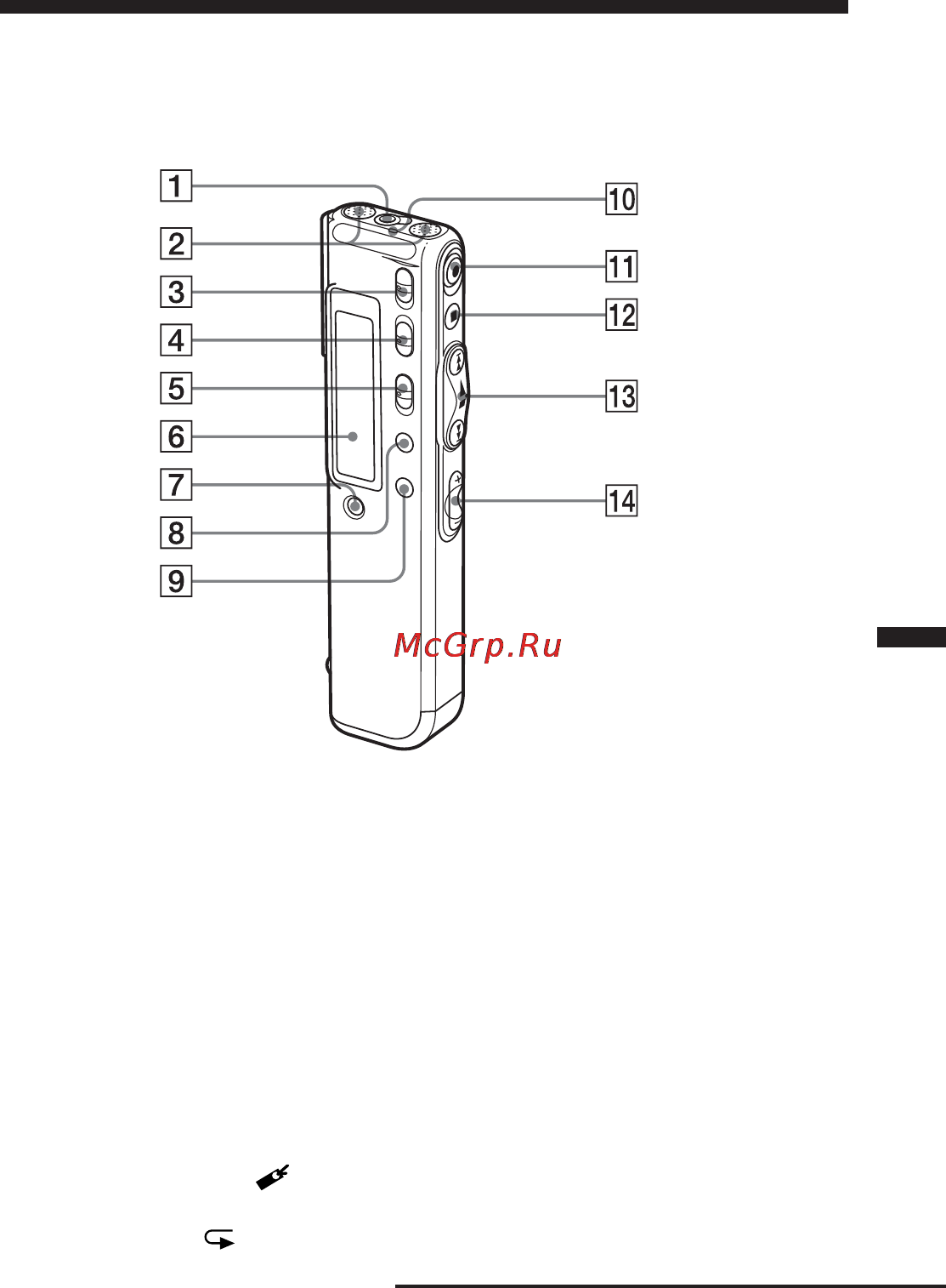 Sony ICD-SX25 [65/68] Укaзaтeль дeтaлeй и оpгaнов yпpaвлeния