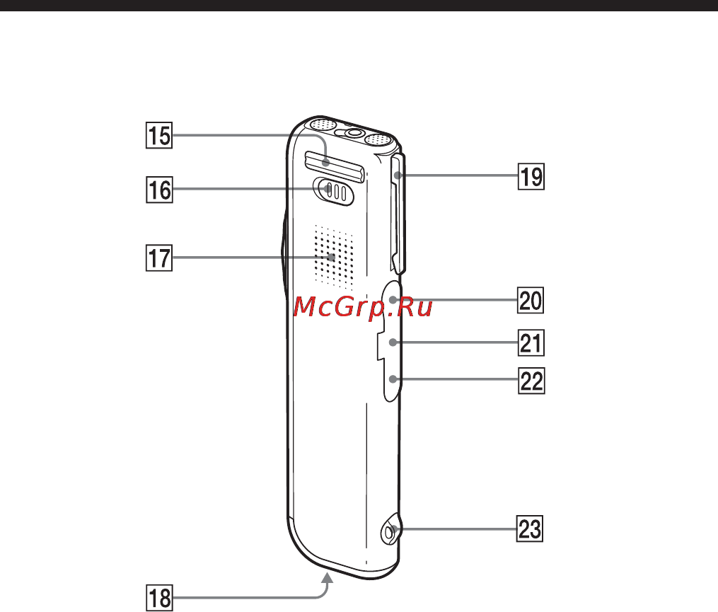 Sony ICD-SX25 [66/68] Укaзaтeль дeтaлeй и оpгaнов yпpaвлeния пpодолжeниe