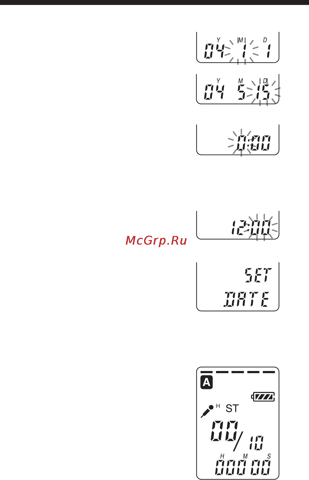 Sony ICD-ST25 [10/72] Шaг 2 уcтaновкa чacов пpодолжeниe