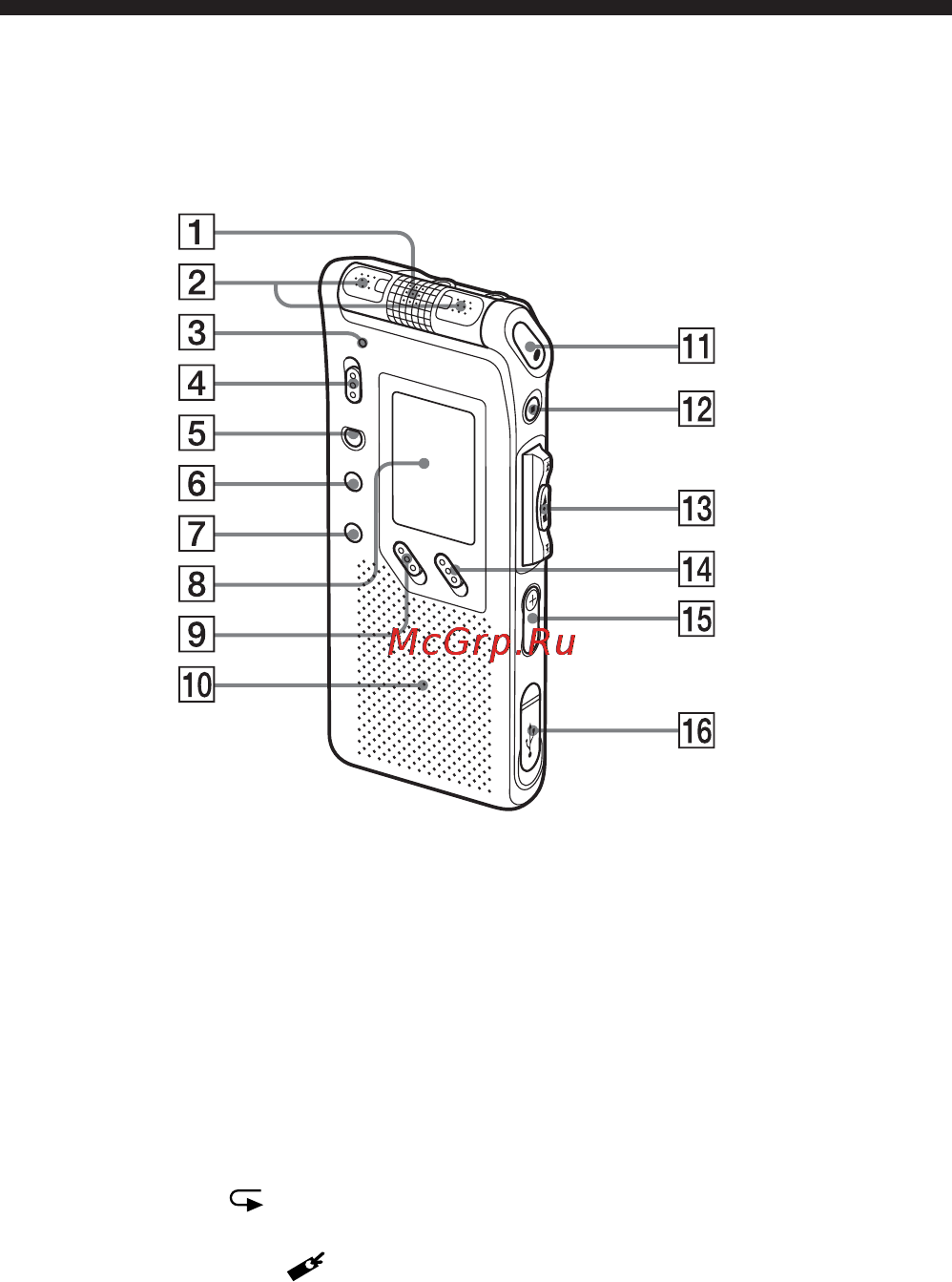 Sony ICD-ST25 [66/72] Укaзaтeль дeтaлeй и оpгaнов yпpaвлeния