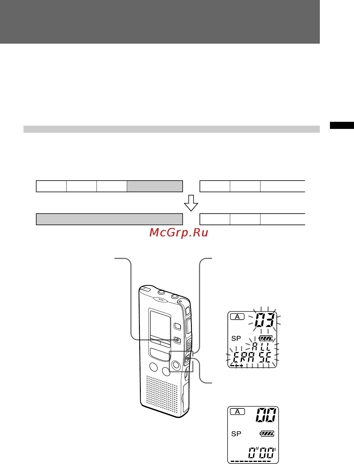 Sony ICD-R100PC [19/96] Erasing all messages in a file