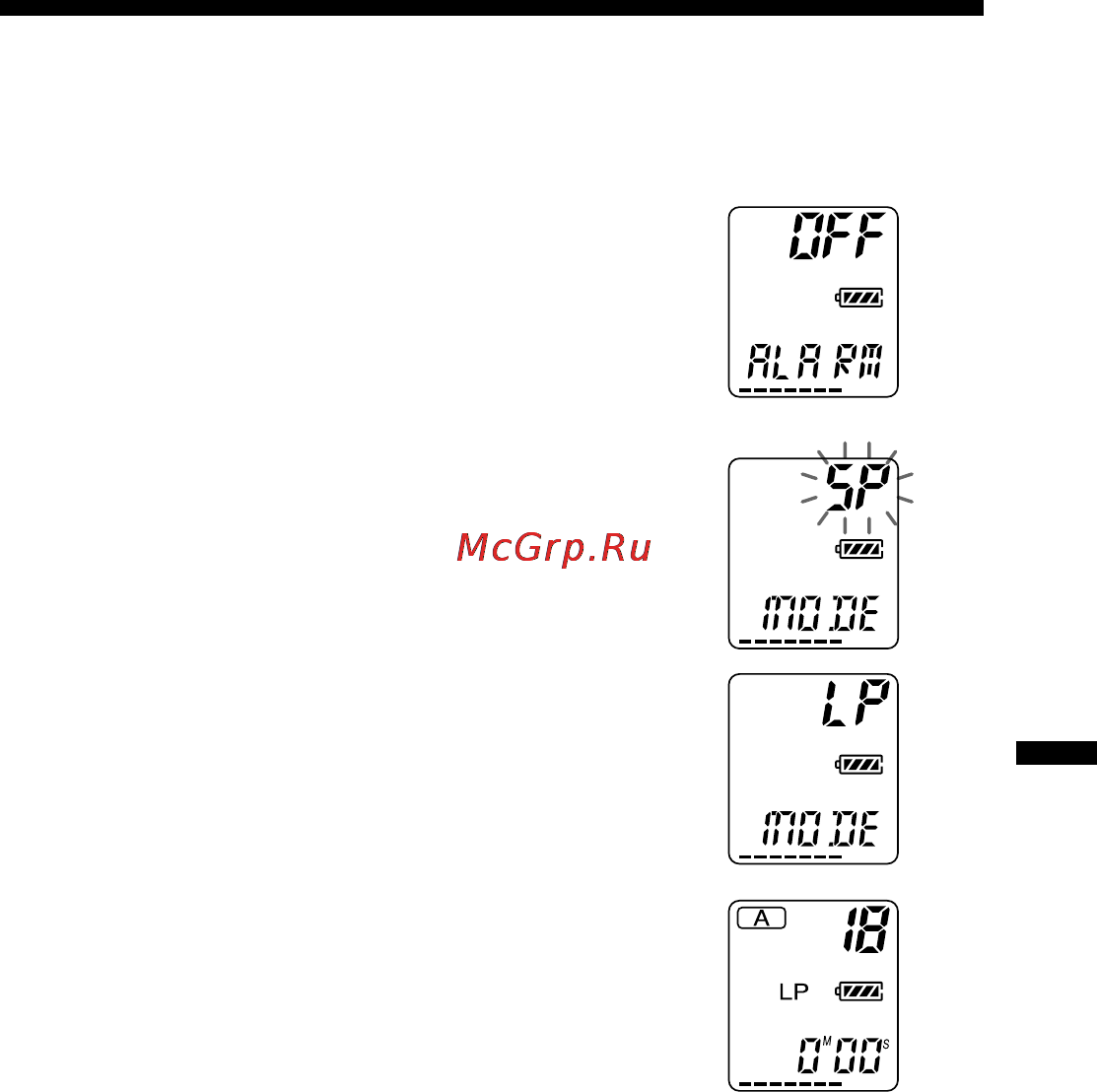Sony ICD-R100PC [35/96] Selecting the recording mode