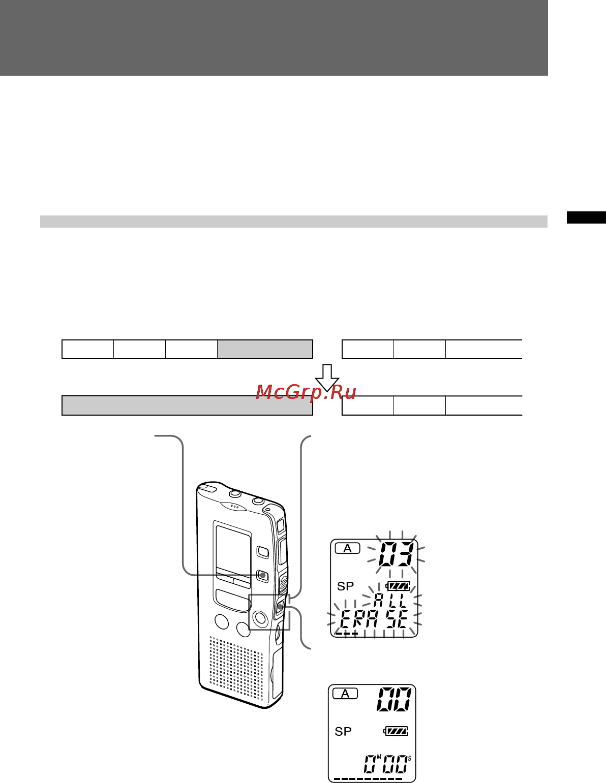 Sony ICD-R100PC [67/96] Effacement de tous les messages d un fichier