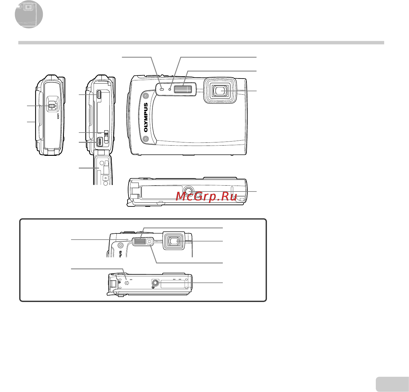 Olympus TG-310 White [9/80] Названия частей названия частей