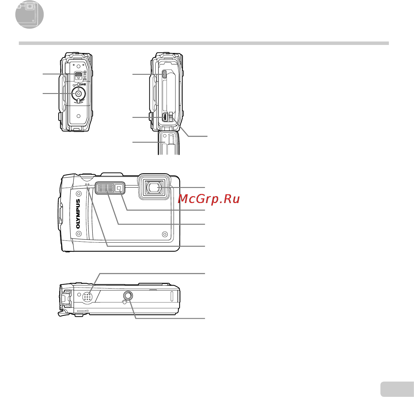 Olympus TG-810 Black [9/89] Названия частей названия частей