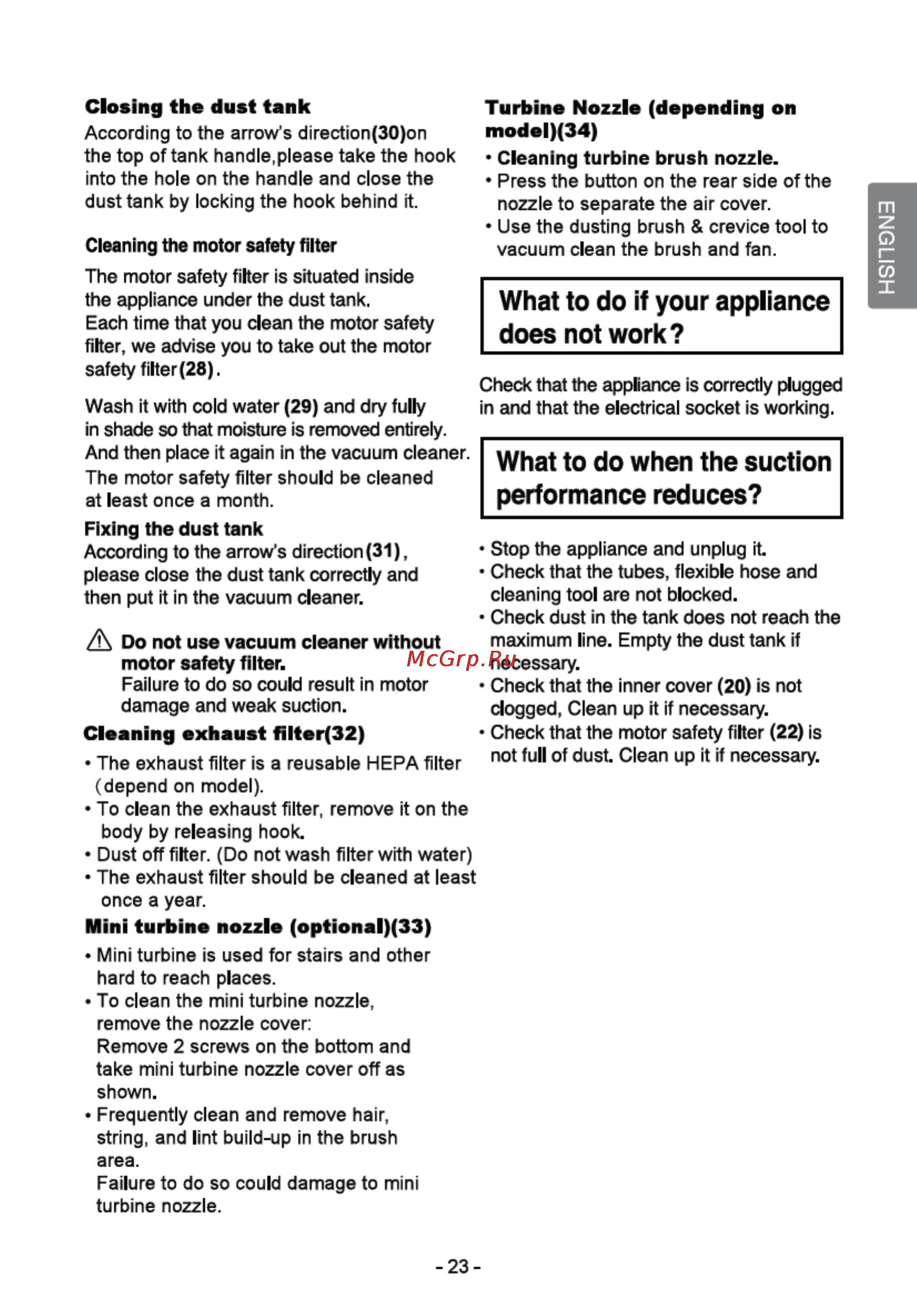 LG VK70369N [23/32] What to do if your appliance does not work