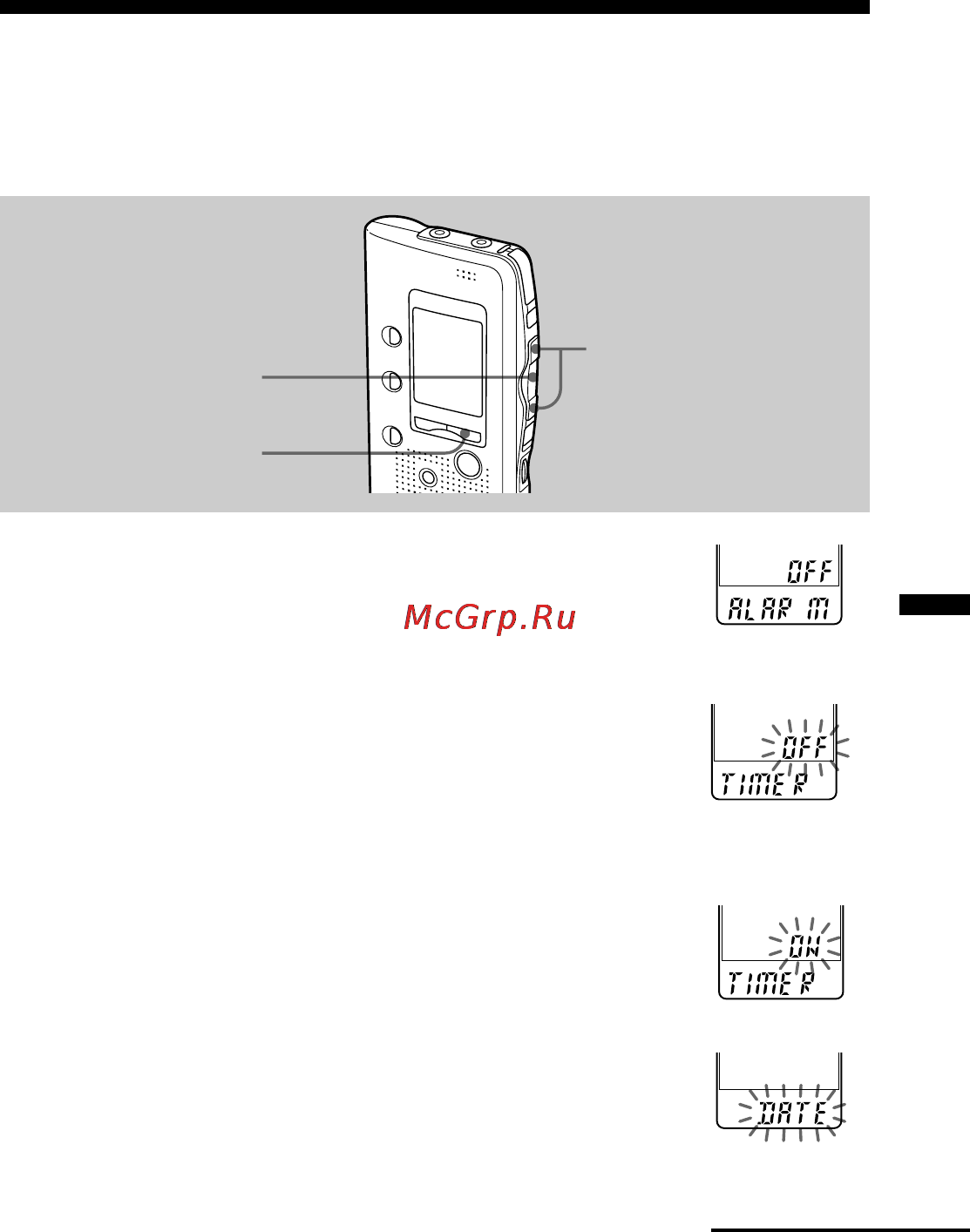 Sony ICD-B10 [27/48] Starting recording at a desired time timer recording