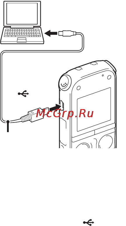 Sony ICD-AX412F [110/171] Подсоединение цифрового диктофона к компьютеру