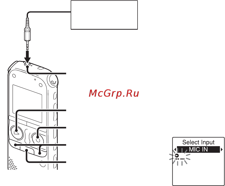 Sony ICD-AX412F [50/171] Запись с помощью внешнего микрофона