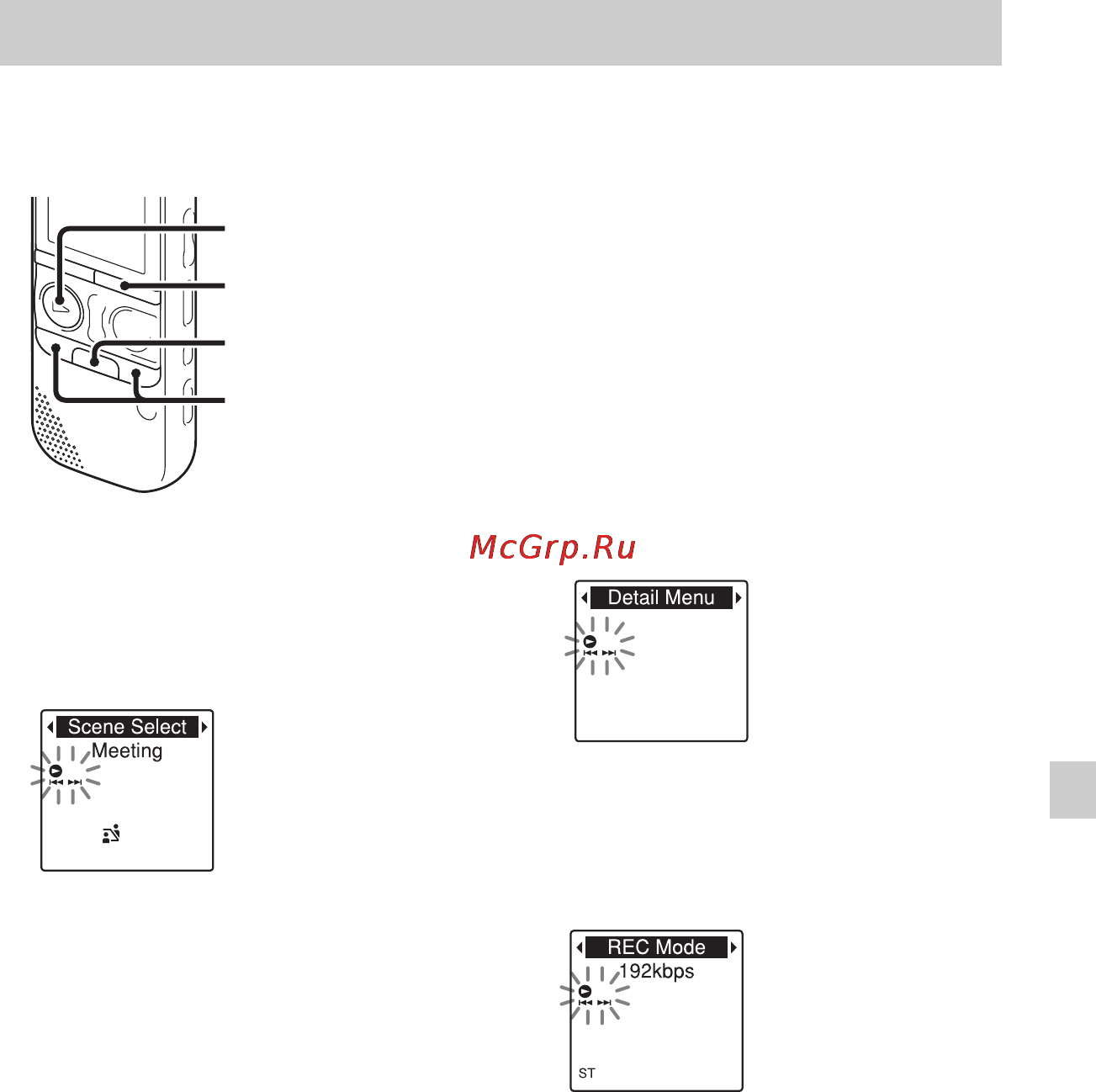 Sony ICD-AX412F [91/171] Информация о функциях меню