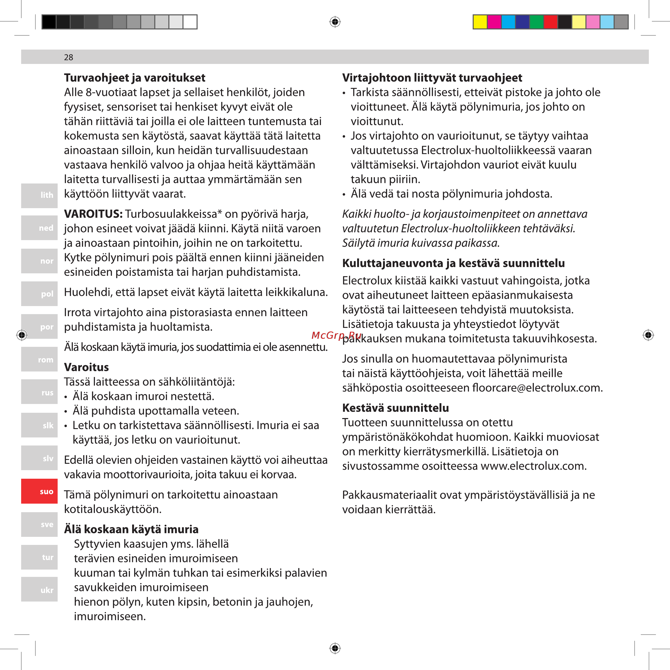 Electrolux UltraCaptic UCALLFLOOR Инструкция по эксплуатации онлайн [28/80] 28529