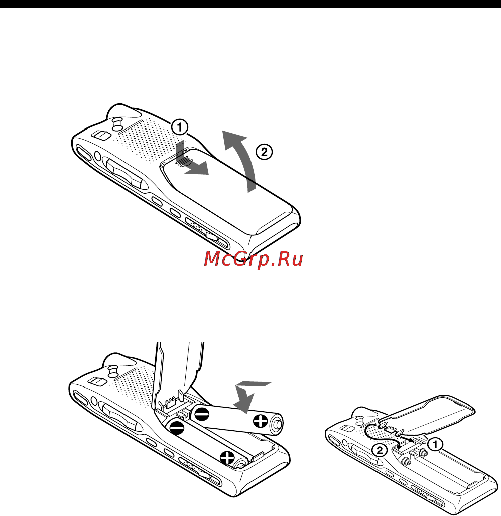 Sony ICD-MS515 [10/96] Шaг 1 уcтaновкa бaтapeeк