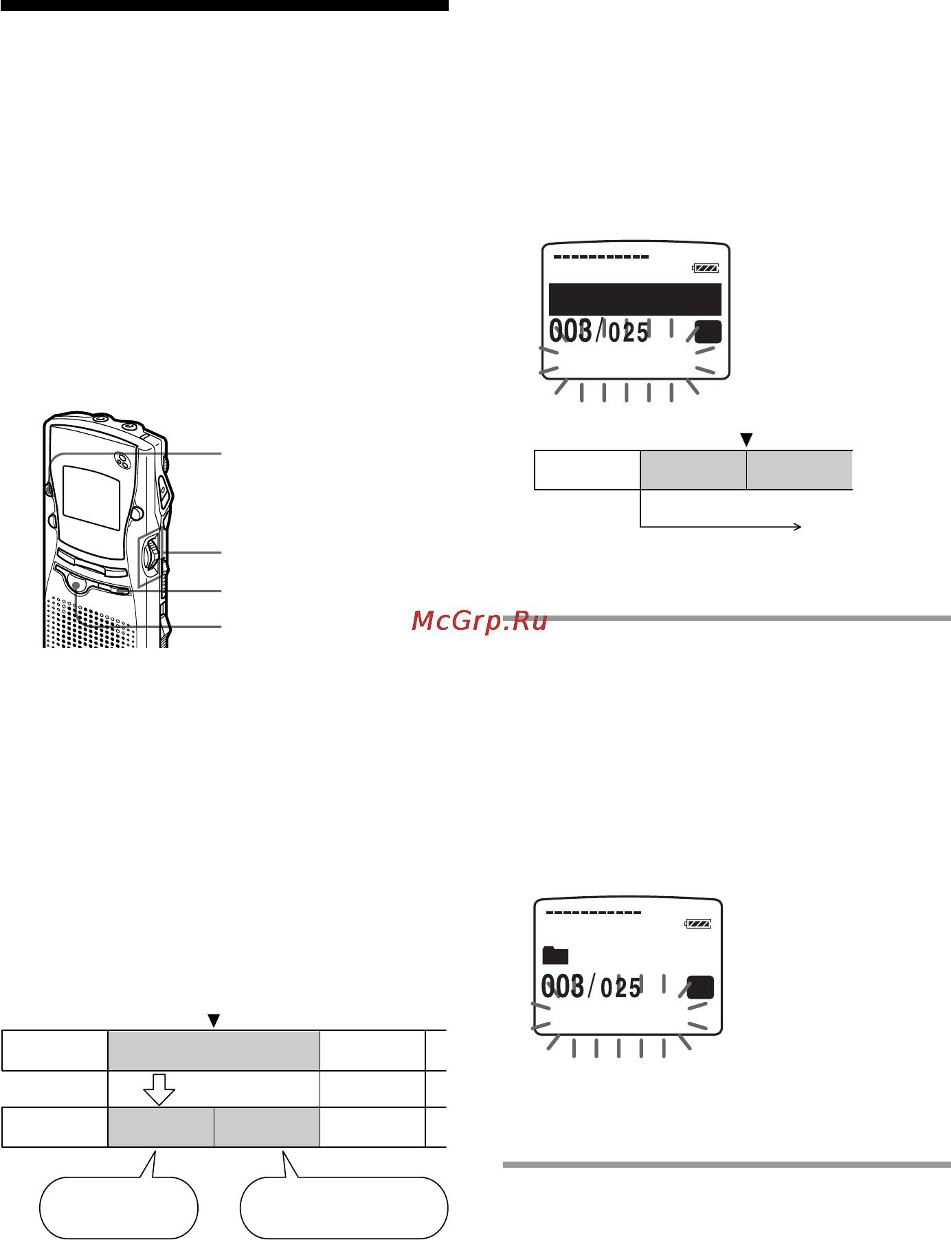 Sony ICD-MS1 [22/72] Dividing a message into two combining messages index function