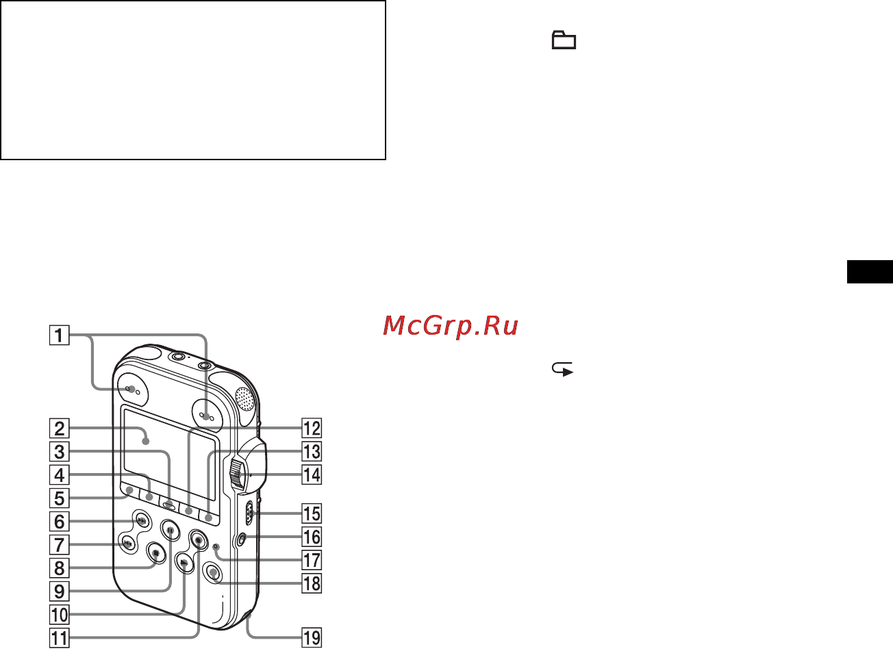 Sony PCM-M10 [13/147] Указатель деталей и органов управления