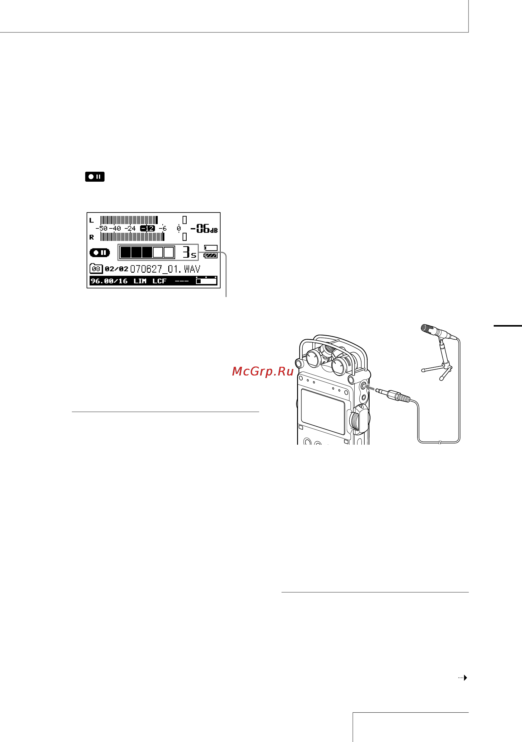Sony PCM-D50 [27/60] Recording with an external microphone