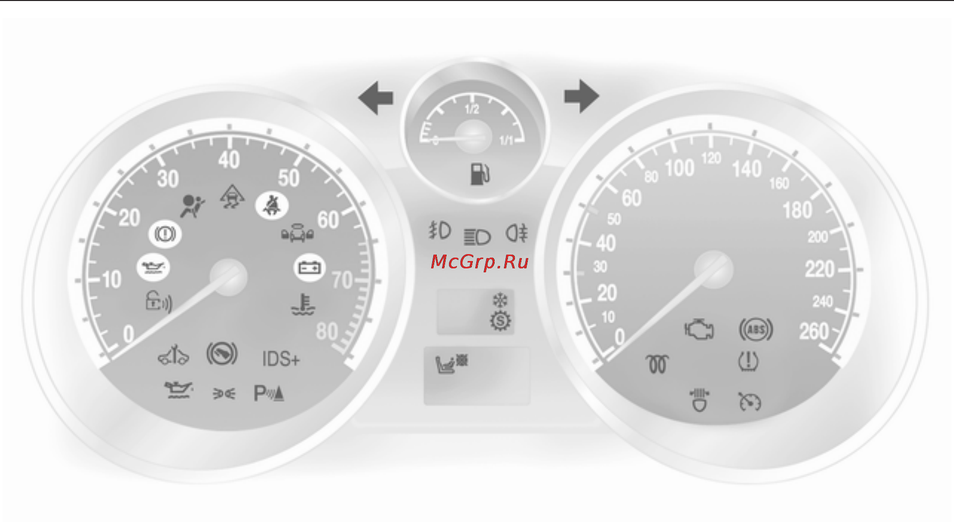 Opel Astra 2011 - MY 11.0 [104/288] Приборы и средства управления
