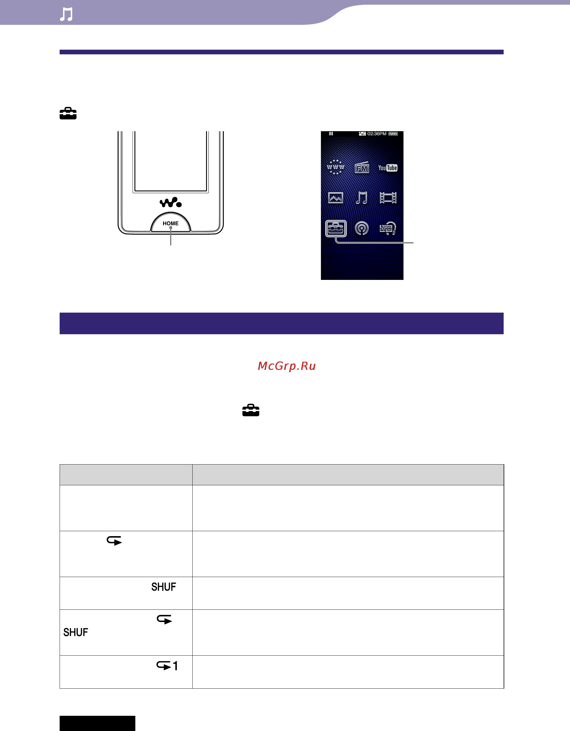 Sony NWZ-X1060 [47/181] Изменение настроек музыки
