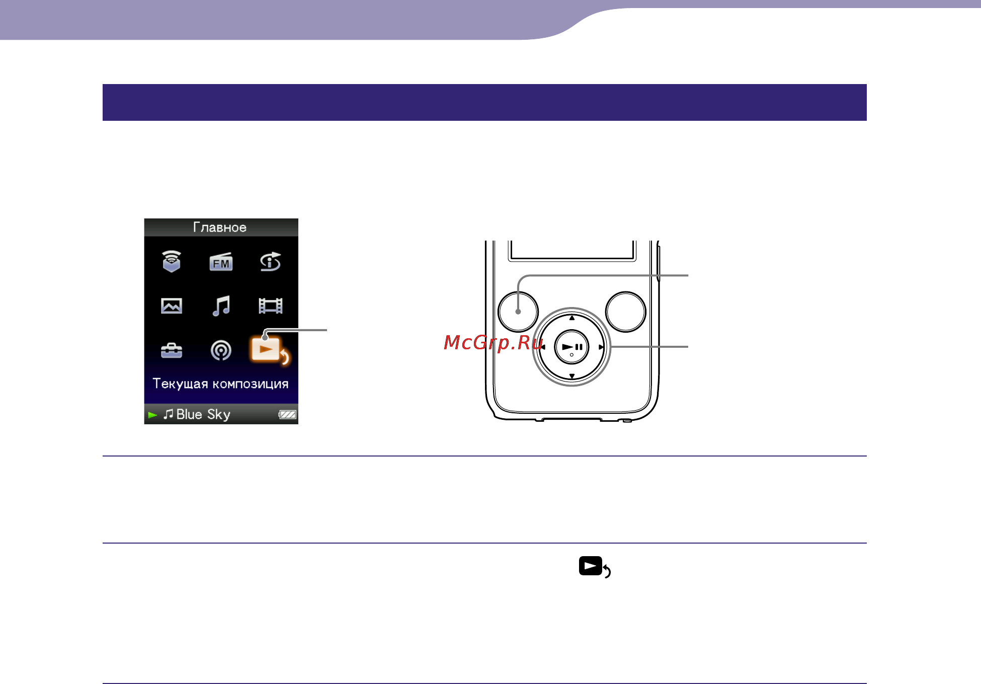 Sony NWZ-S739F [21/166] Отображение экрана текущая композиция
