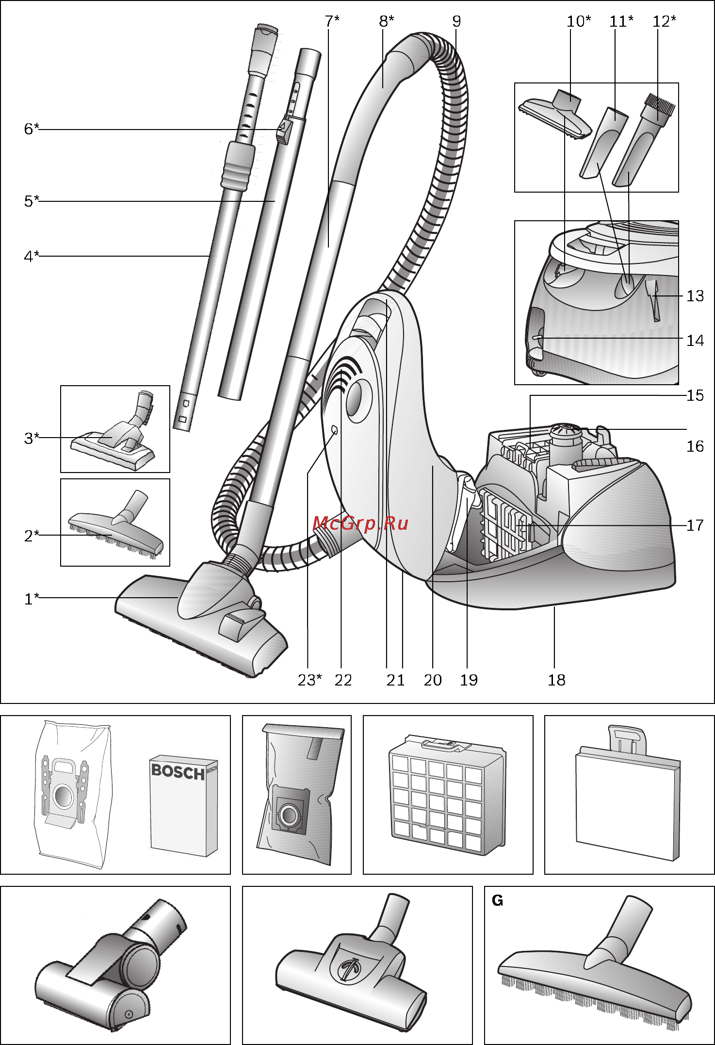 Bosch BSG61800 Инструкция по эксплуатации онлайн [2/101] 28605