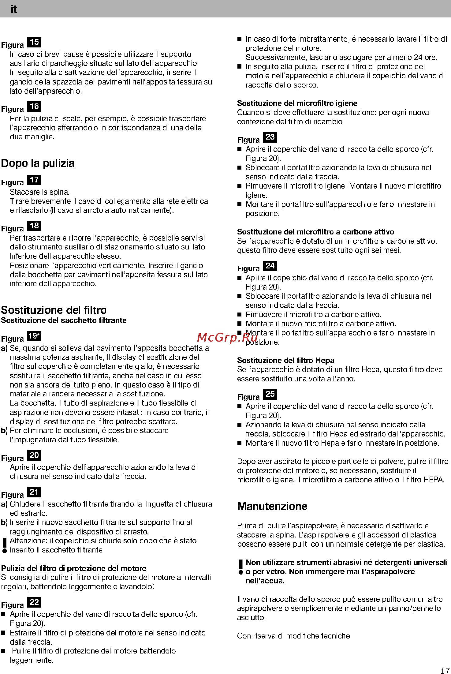 Bosch BSG61800 [22/101] Dopo la pulizia