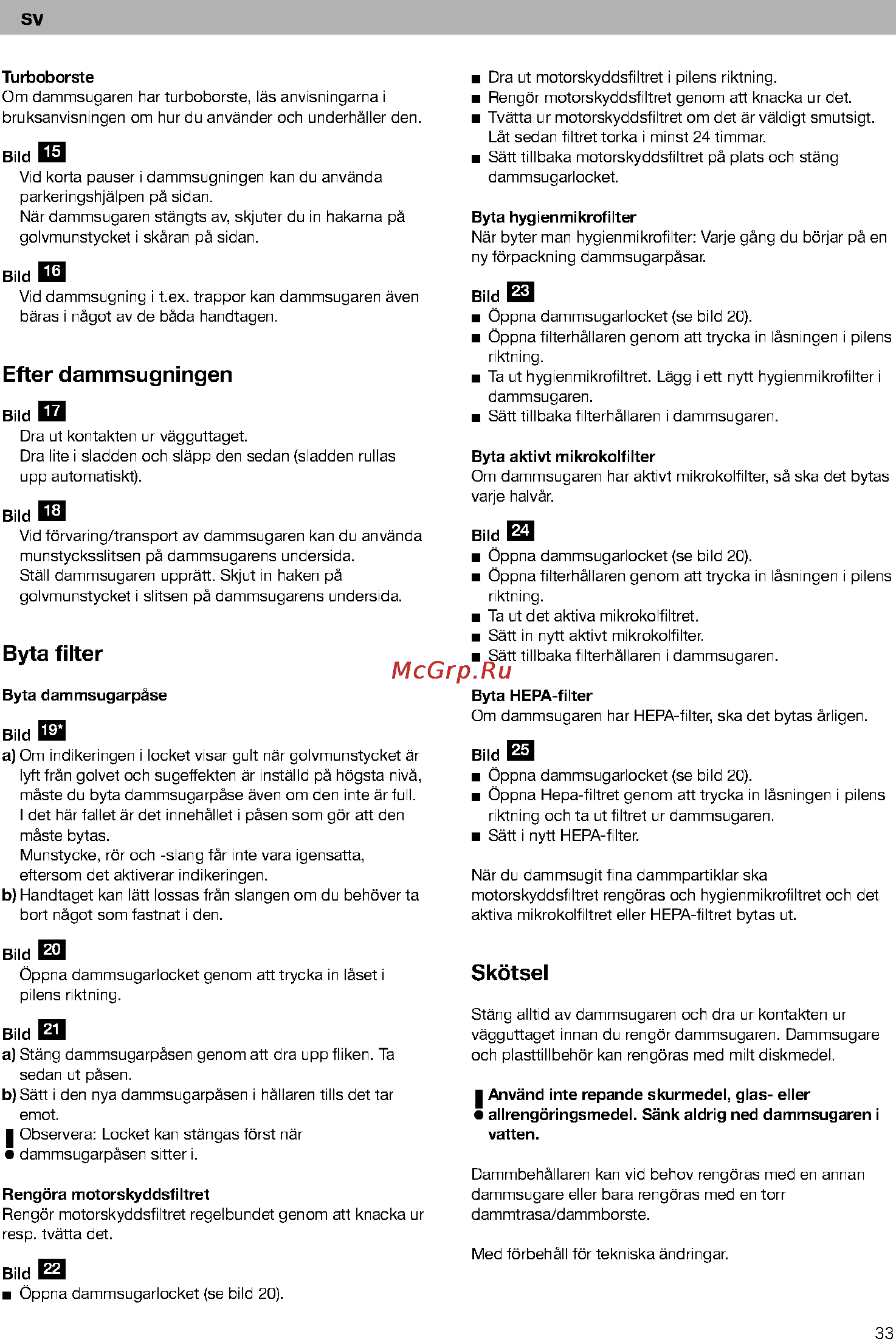 Bosch BSG61800 [38/101] Byta filter