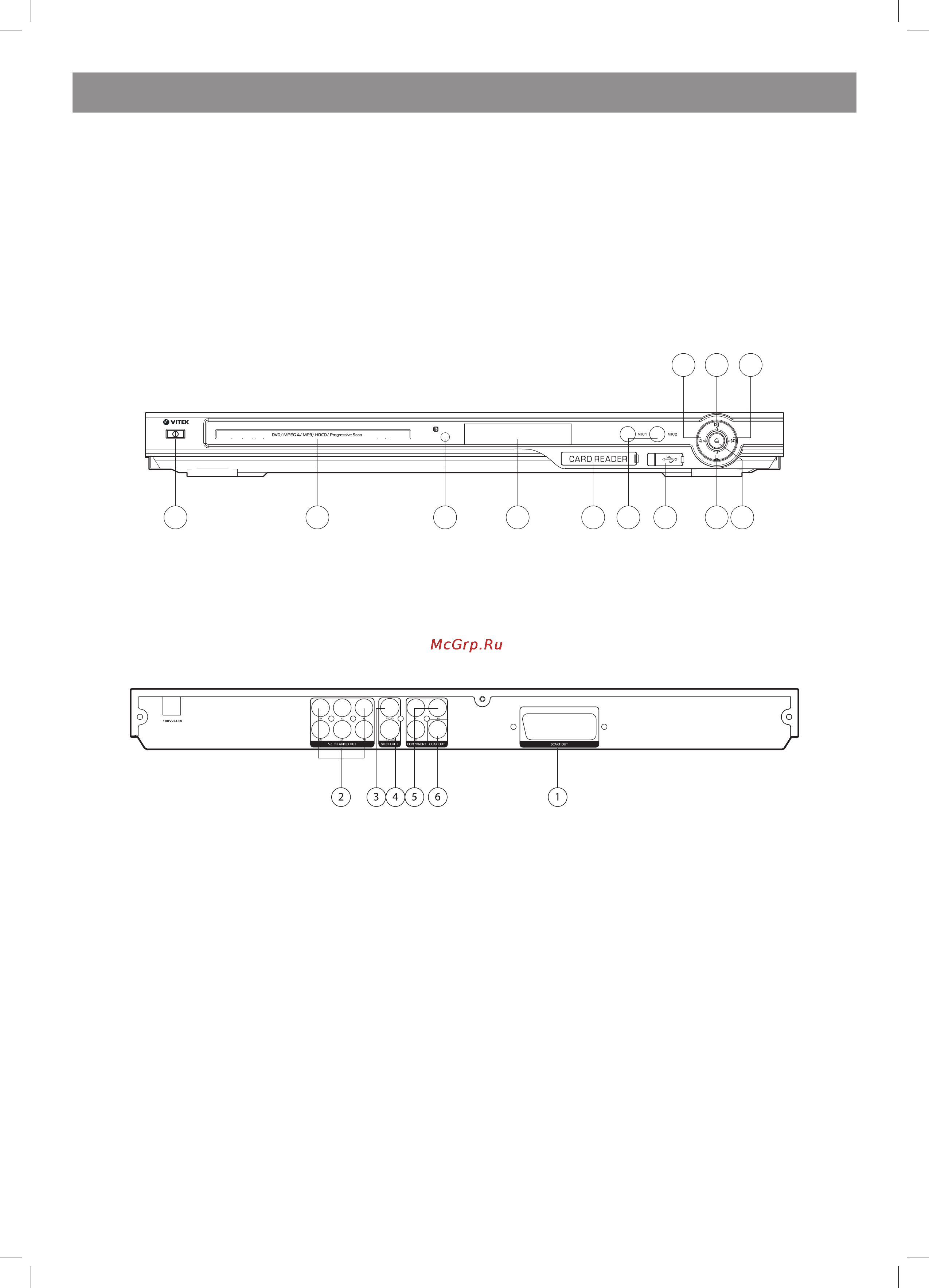 Vitek VT-4076 SR [17/72] Задняя панель