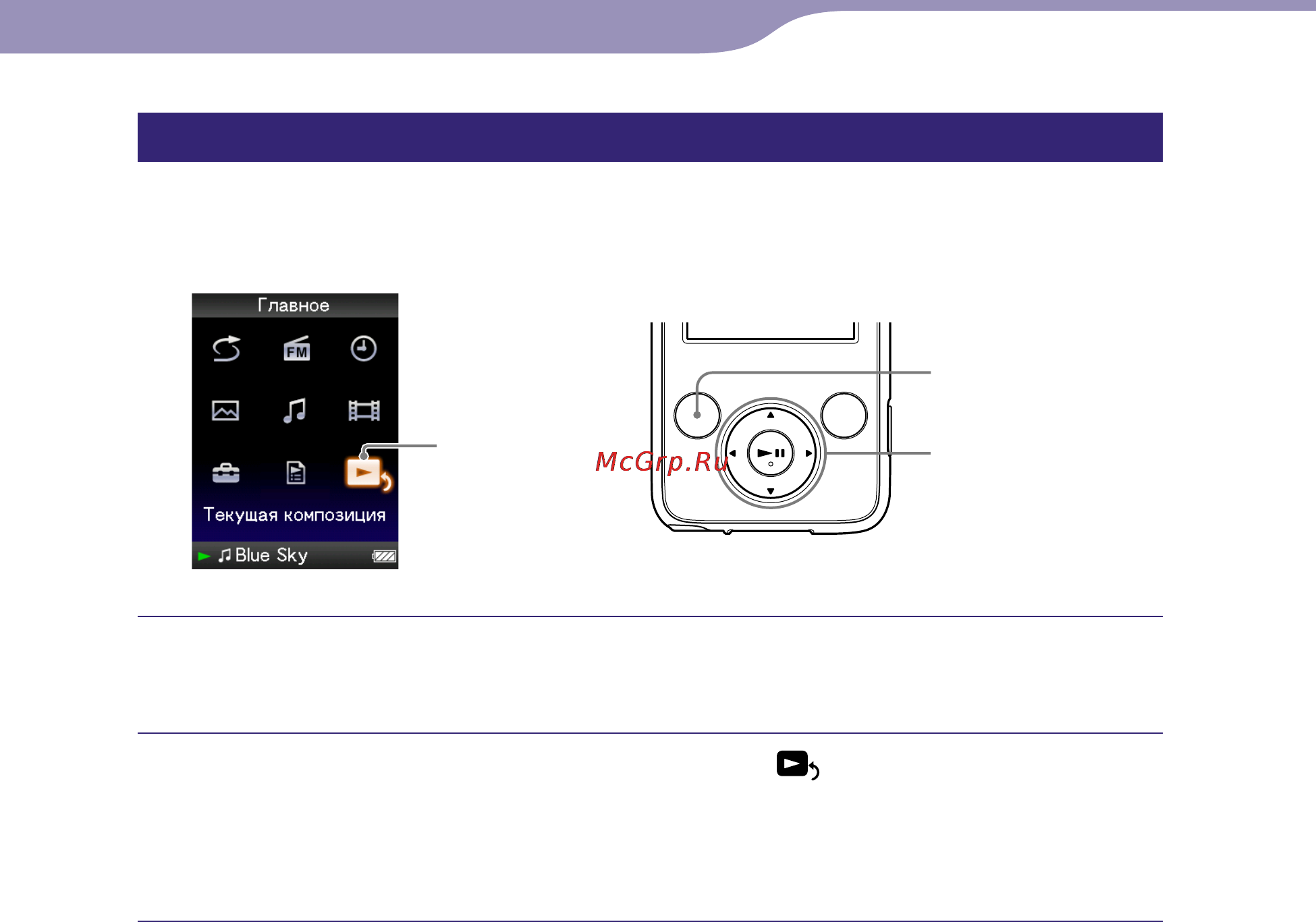 Sony NWZ-E436F [21/124] Отображение экрана текущая композиция