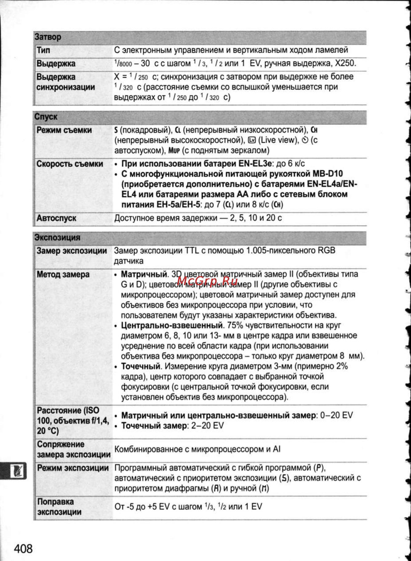 Nikon D300 Инструкция по эксплуатации онлайн [434/448] 28807