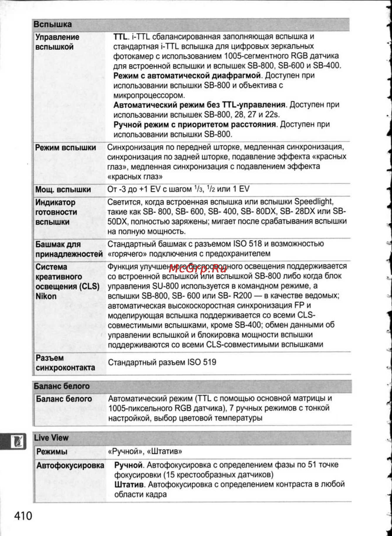 Nikon D300 Инструкция по эксплуатации онлайн [436/448] 28807