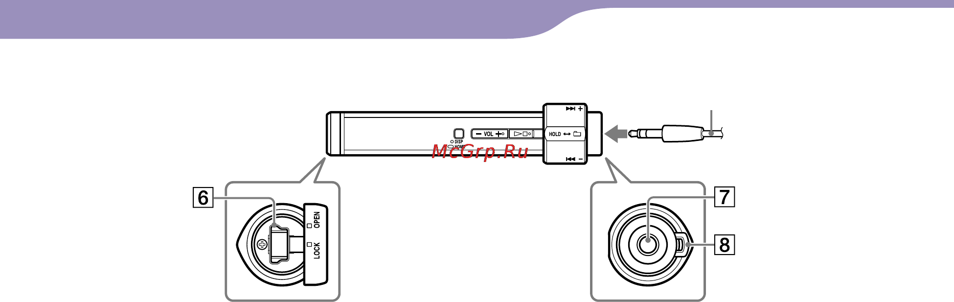 Sony NW-S203F [11/92] Гнездо usb