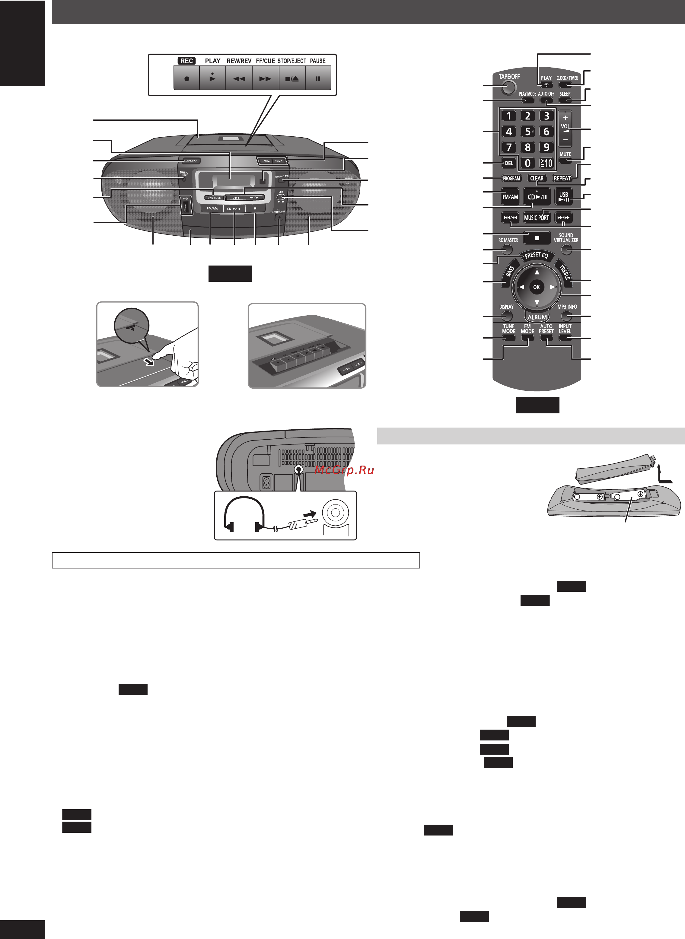 Panasonic RX-D50 Инструкция по эксплуатации онлайн [4/16] 29041