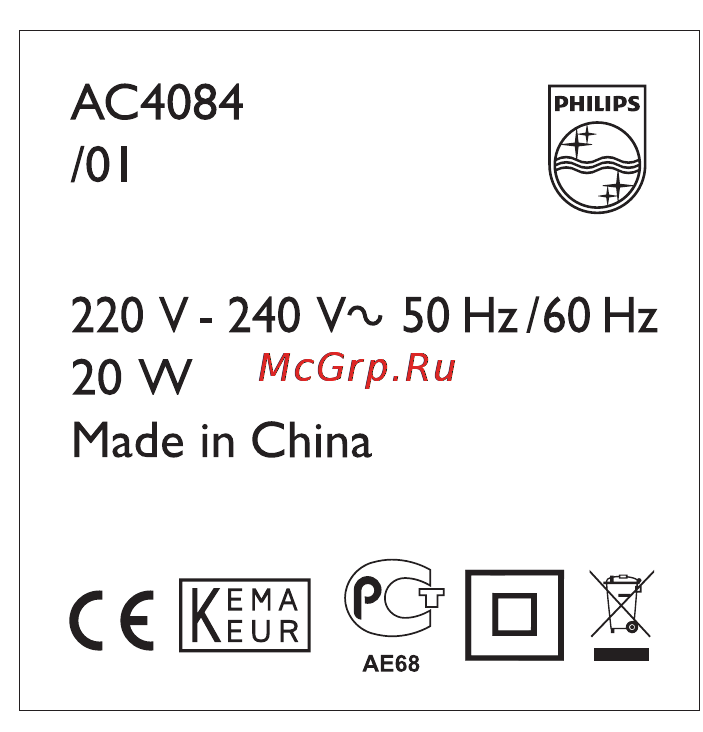 Philips AC4084/01 Инструкция по эксплуатации онлайн [37/38] 29183