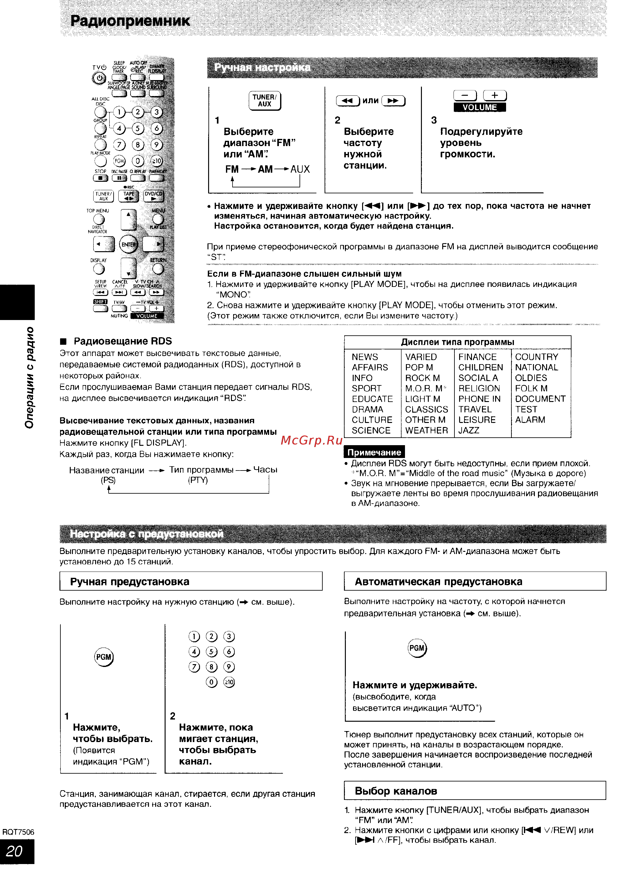 Panasonic SC-PM39 DEE-S [20/36] Операции с радио