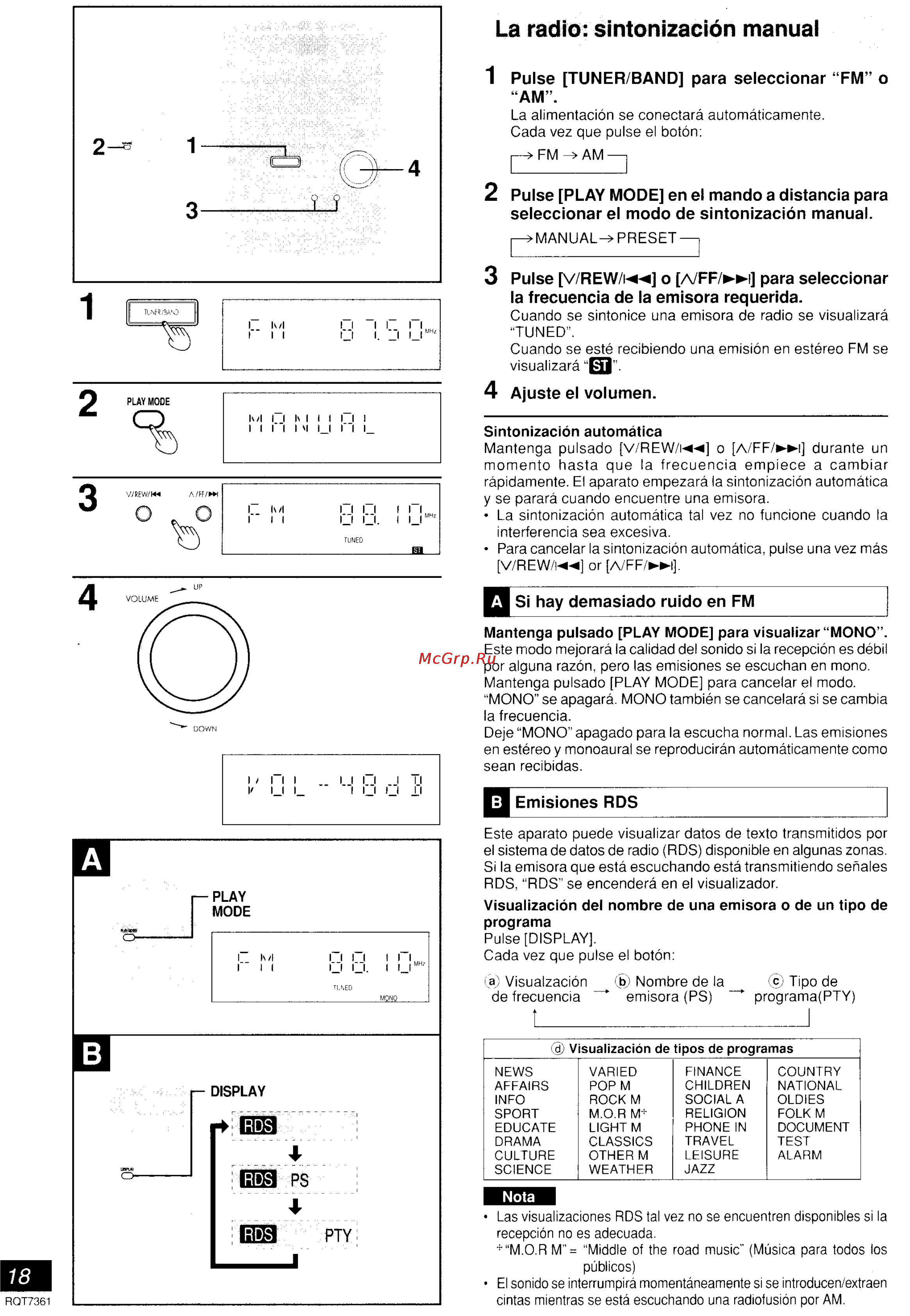 Panasonic SC-PM9 [12/41] La radio sintonización manual