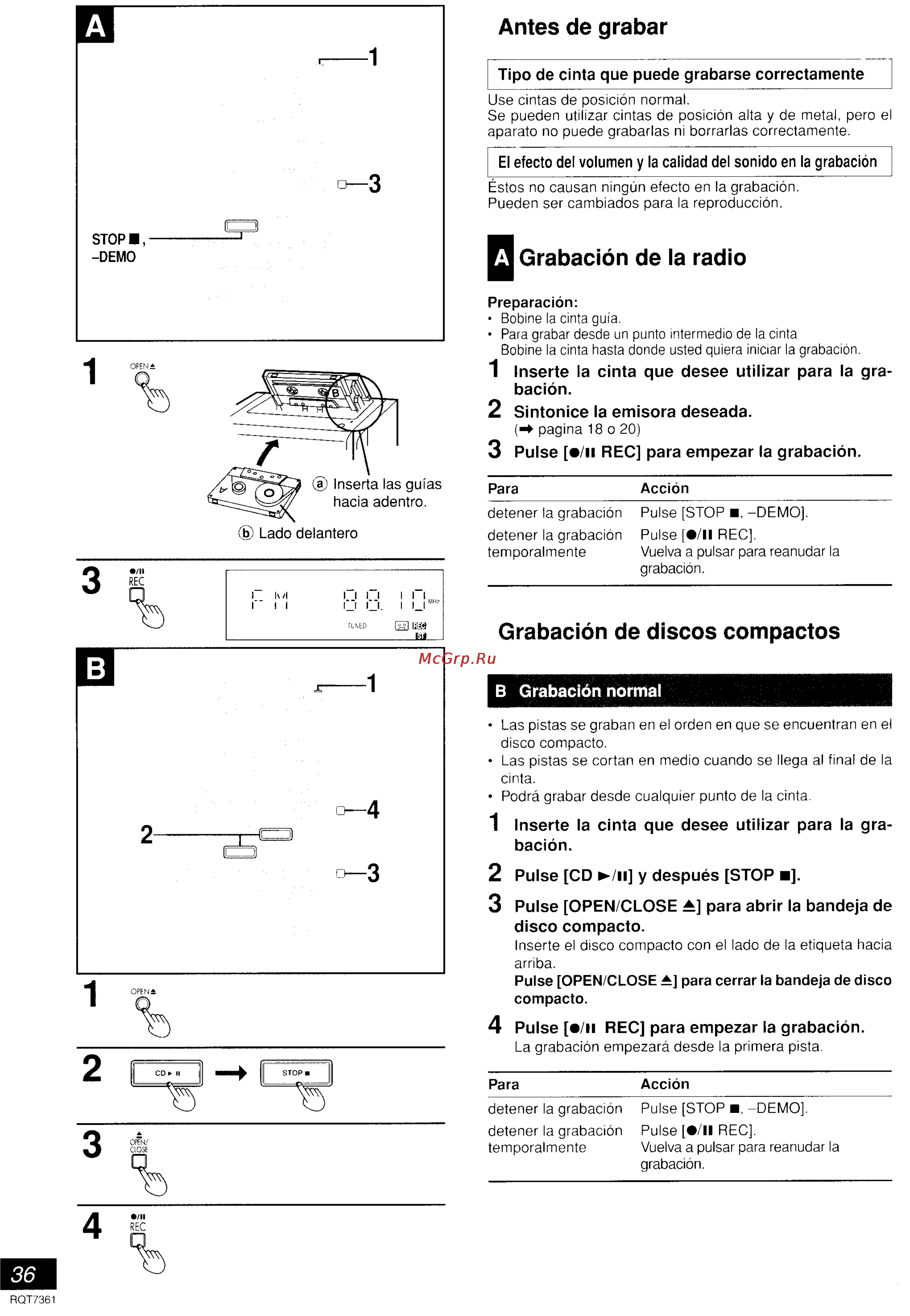 Panasonic SC-PM9 [30/41] Antes de grabar