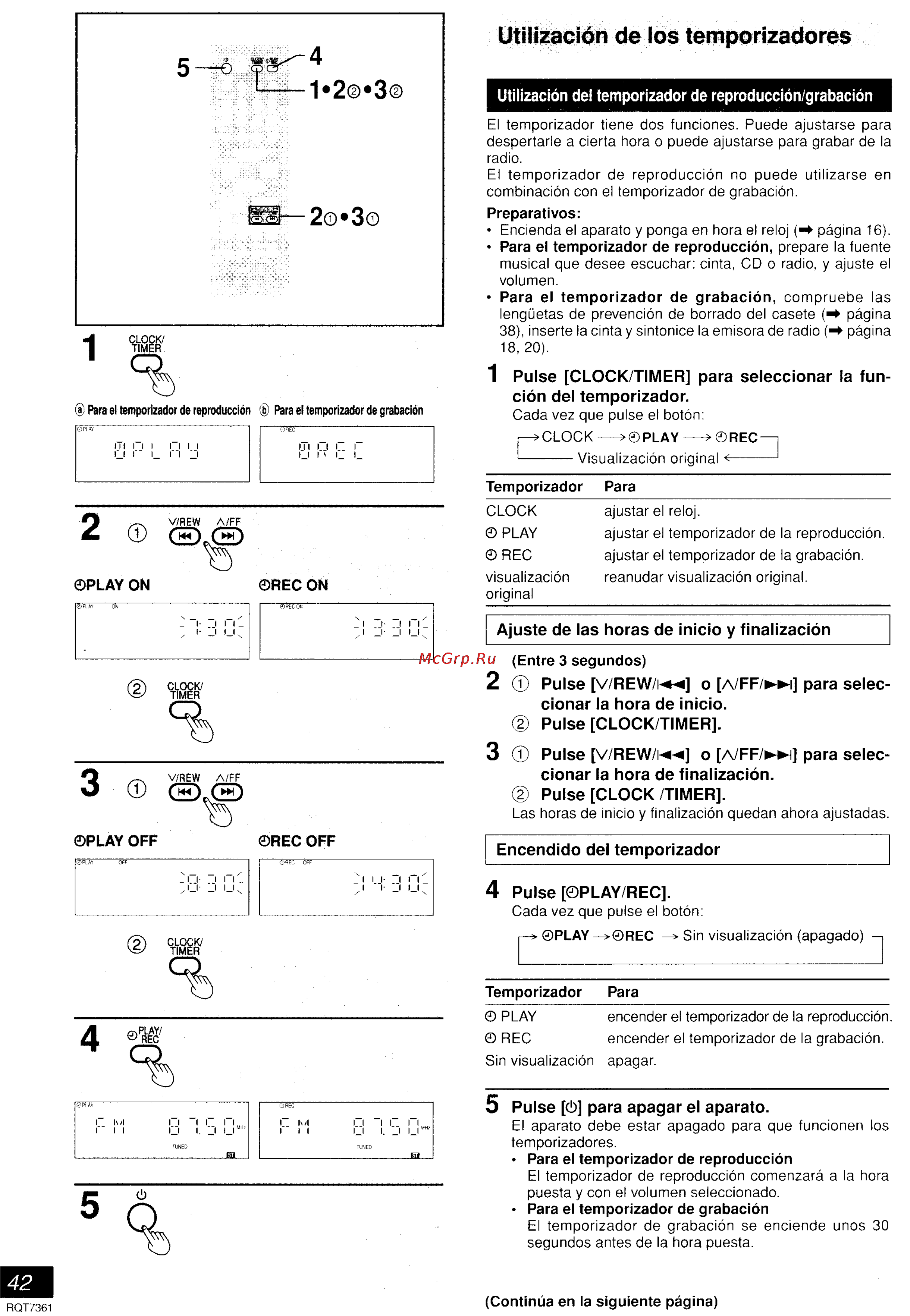 Panasonic SC-PM9 [36/41] Utilización de los temporizadores