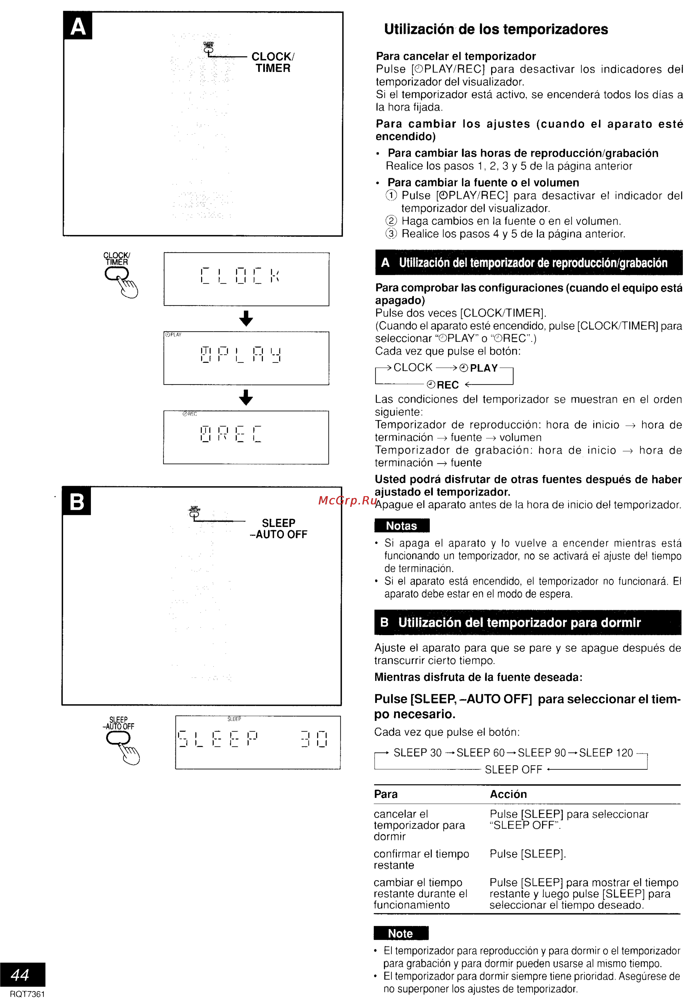 Panasonic SC-PM9 [38/41] Utilización de los temporizadores