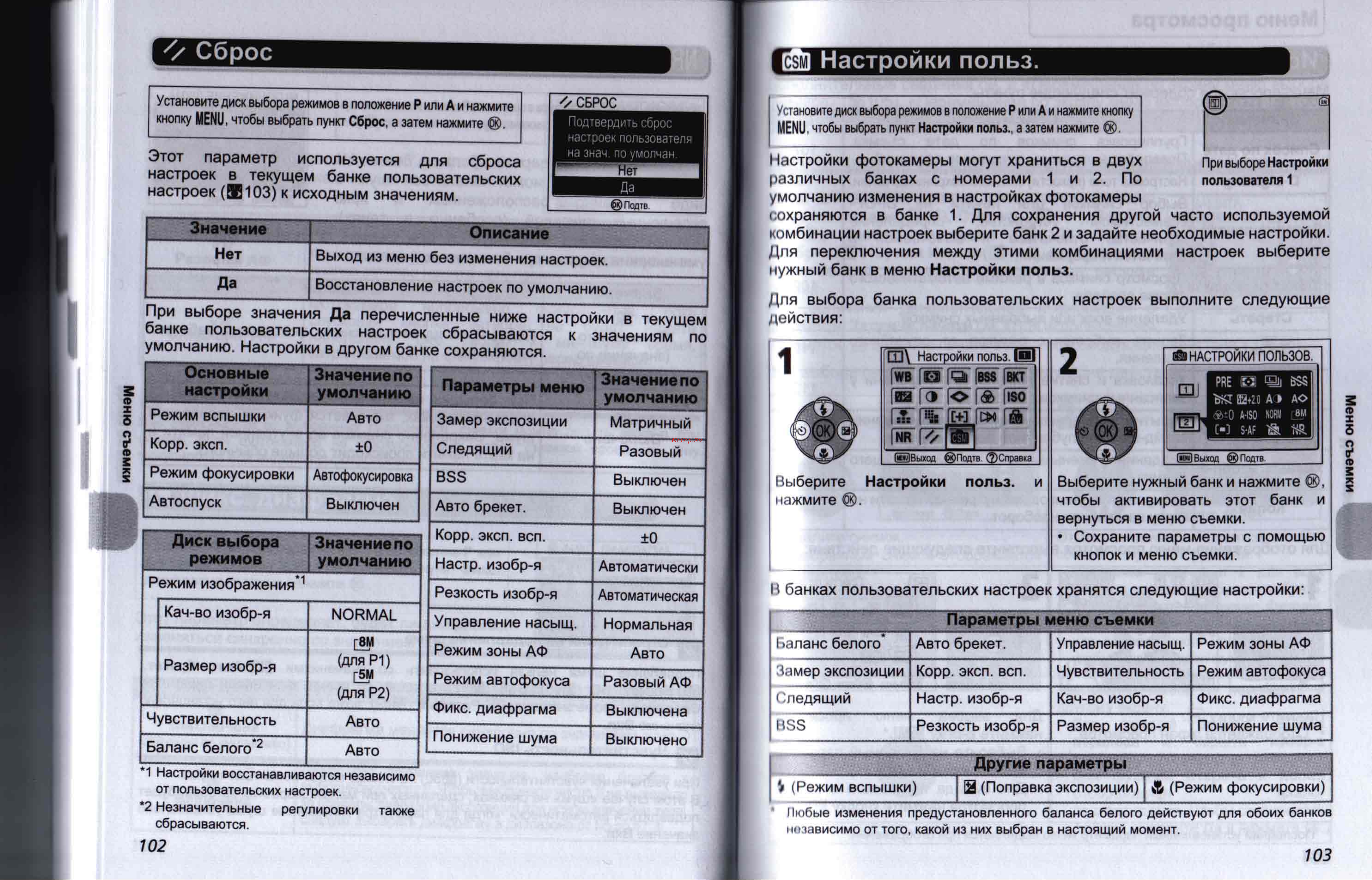 Nikon Coolpix P1 [58/93] Настройки польз